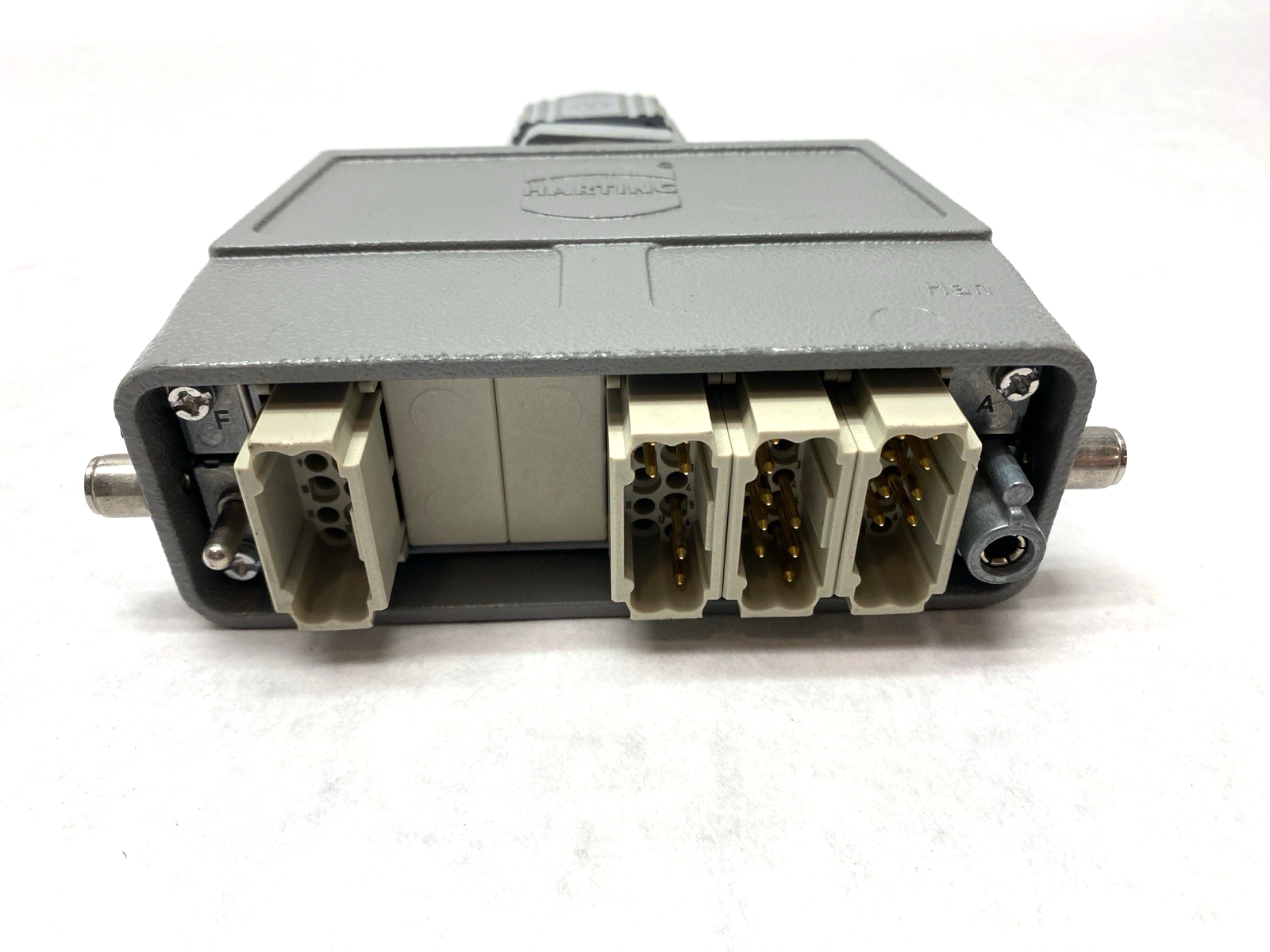 19300240448 | Harting Hood Connector Assembly w/ 4x 09140123001 Protected Modules - Used - Maverick Industrial Sales