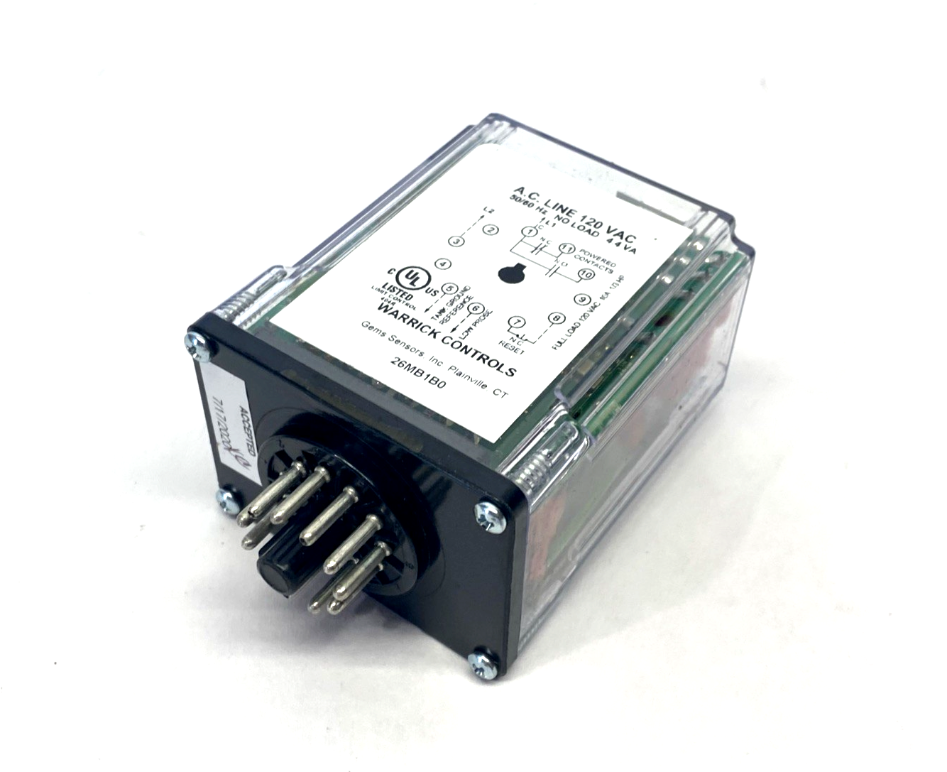 Warrick Controls GEMS Liquid Level Controller/Relay, 11-Pin Socket Plug-In - Maverick Industrial Sales