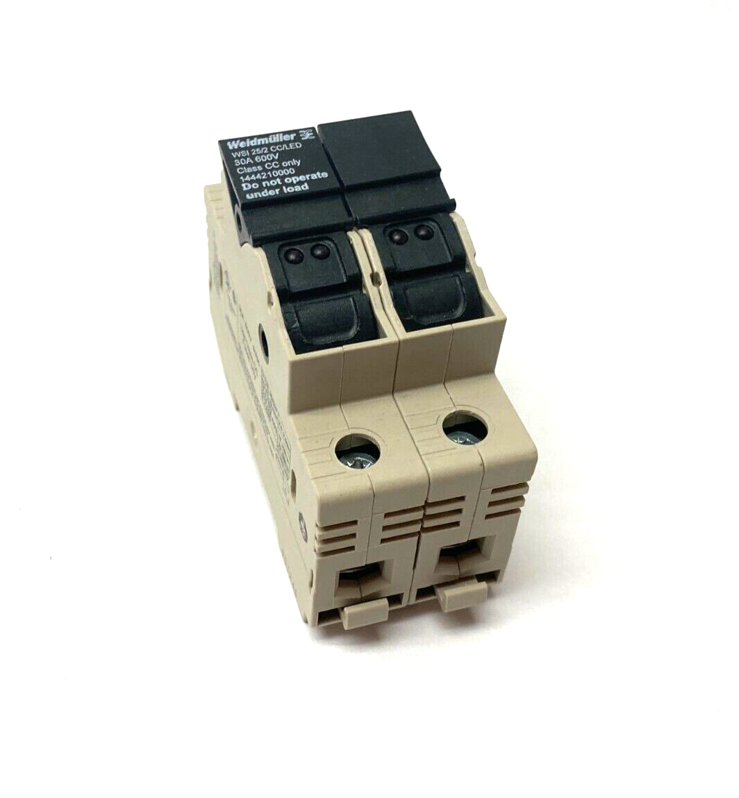 Weidmüller 1444210000 Fuse Terminal Block 2-Pole Beige 30A 600V WSI 25/2 CC/LED - Maverick Industrial Sales