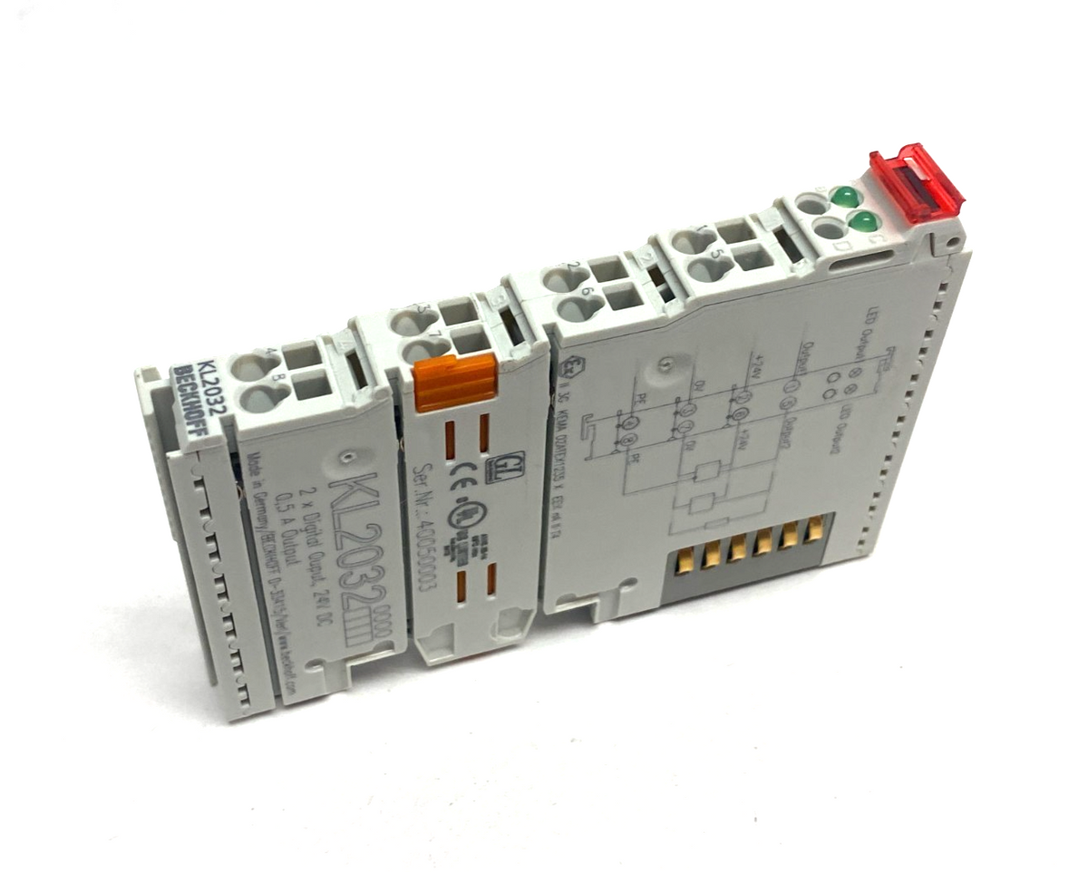 KL2032 | Beckhoff Digital Output Terminal 2x 24VDC 0,5A Output - Used - Maverick Industrial Sales