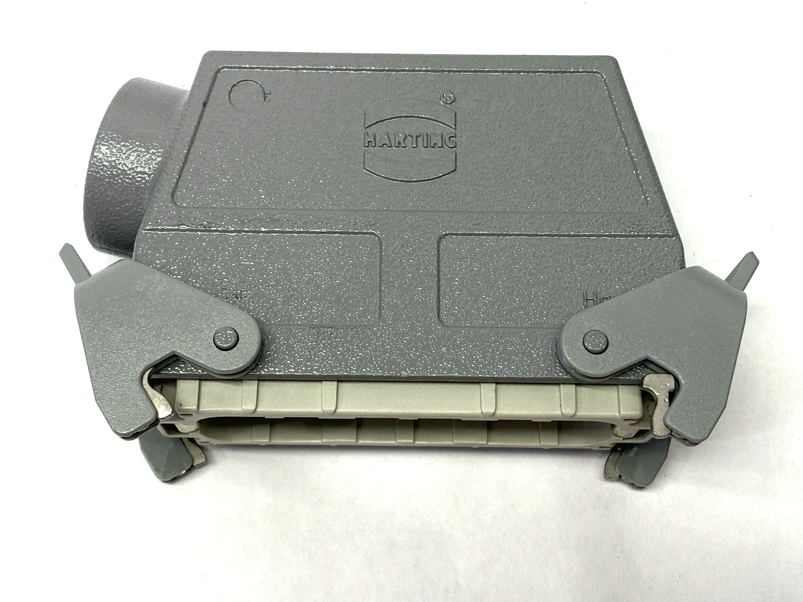 Amphenol C14610A0640002 Connector w/ Harting Side Entry Hood M32 MISSING SCREW - Maverick Industrial Sales
