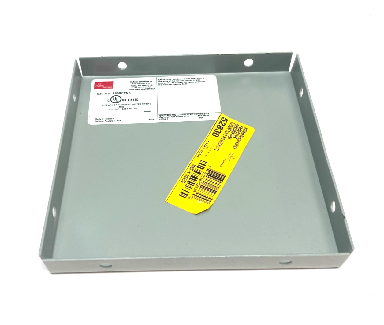 F66GCPNK | Hoffman nVent Closure Plate w/o Knockouts PAINTED WHITE 52830 - New – Open box - Maverick Industrial Sales