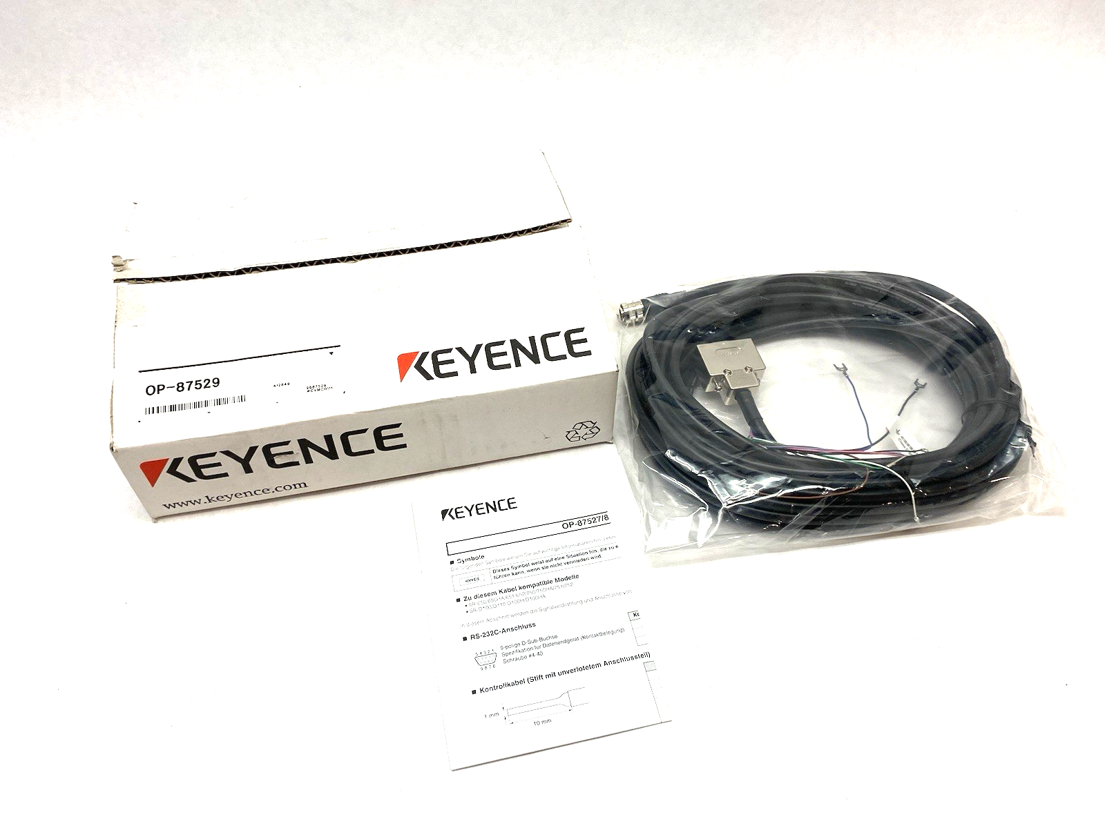 OP-87529 | Keyence Control Cable NFPA79 Compatible, With D-Sub 9-pin, 10m Length - New Other - Maverick Industrial Sales
