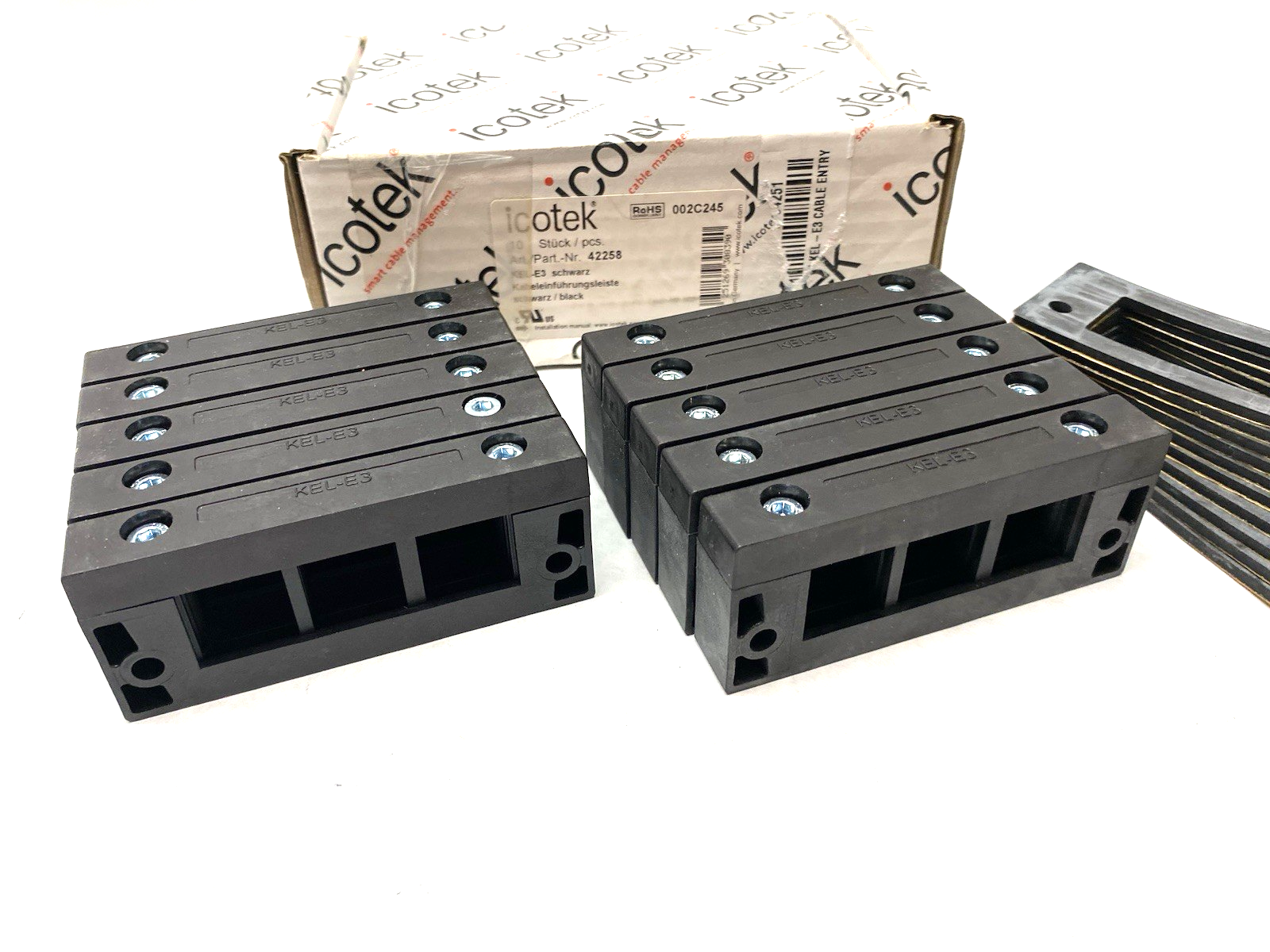 42258 | Icotek Split Multi-Cable Entry Transit Frame KEL-E3 BOX OF 10 - New Other - Maverick Industrial Sales