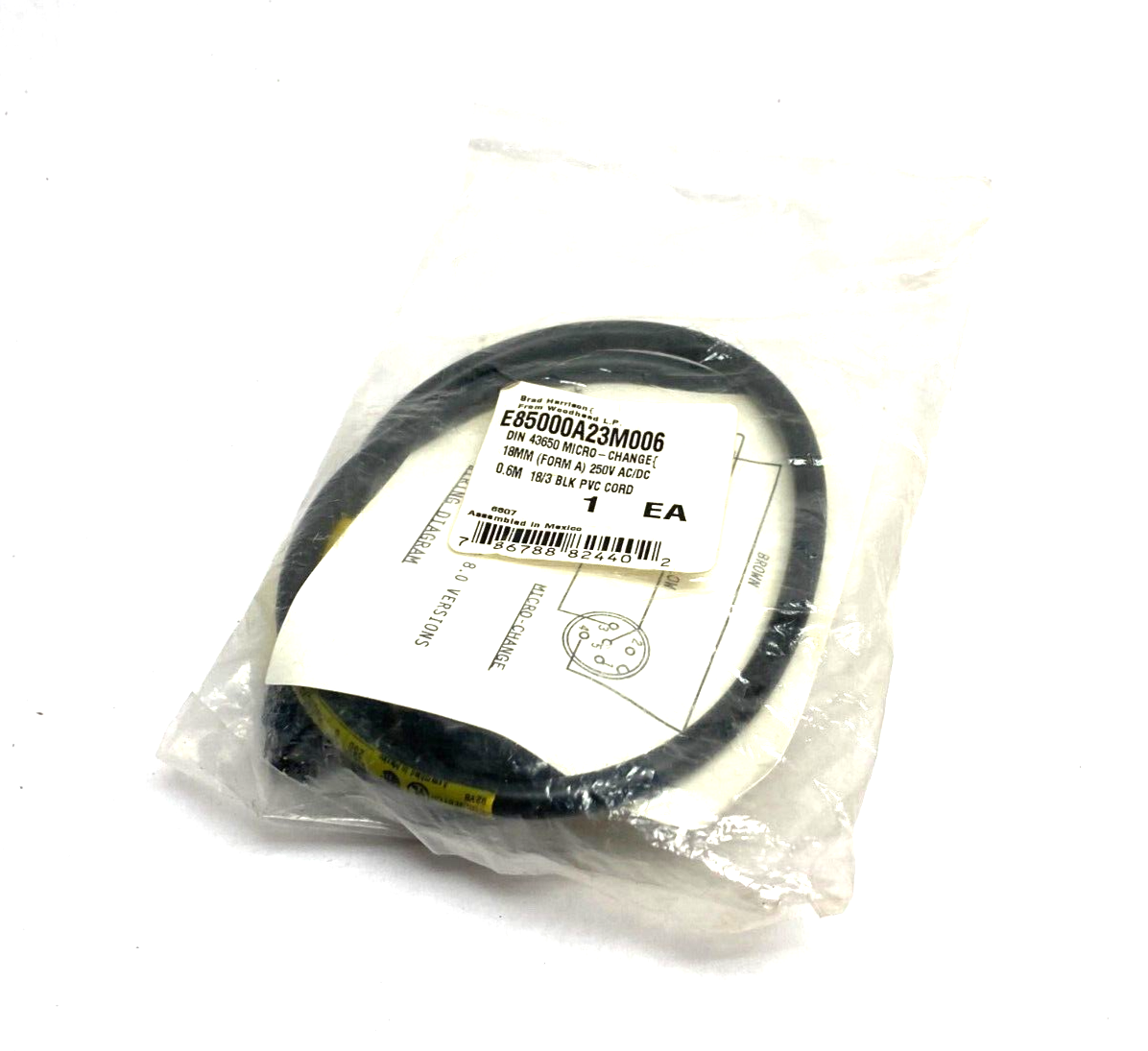 Brad Harrison E85000A23M006 Micro-Change DIN 43650 Cordset 18mm 250V AC/DC - Maverick Industrial Sales