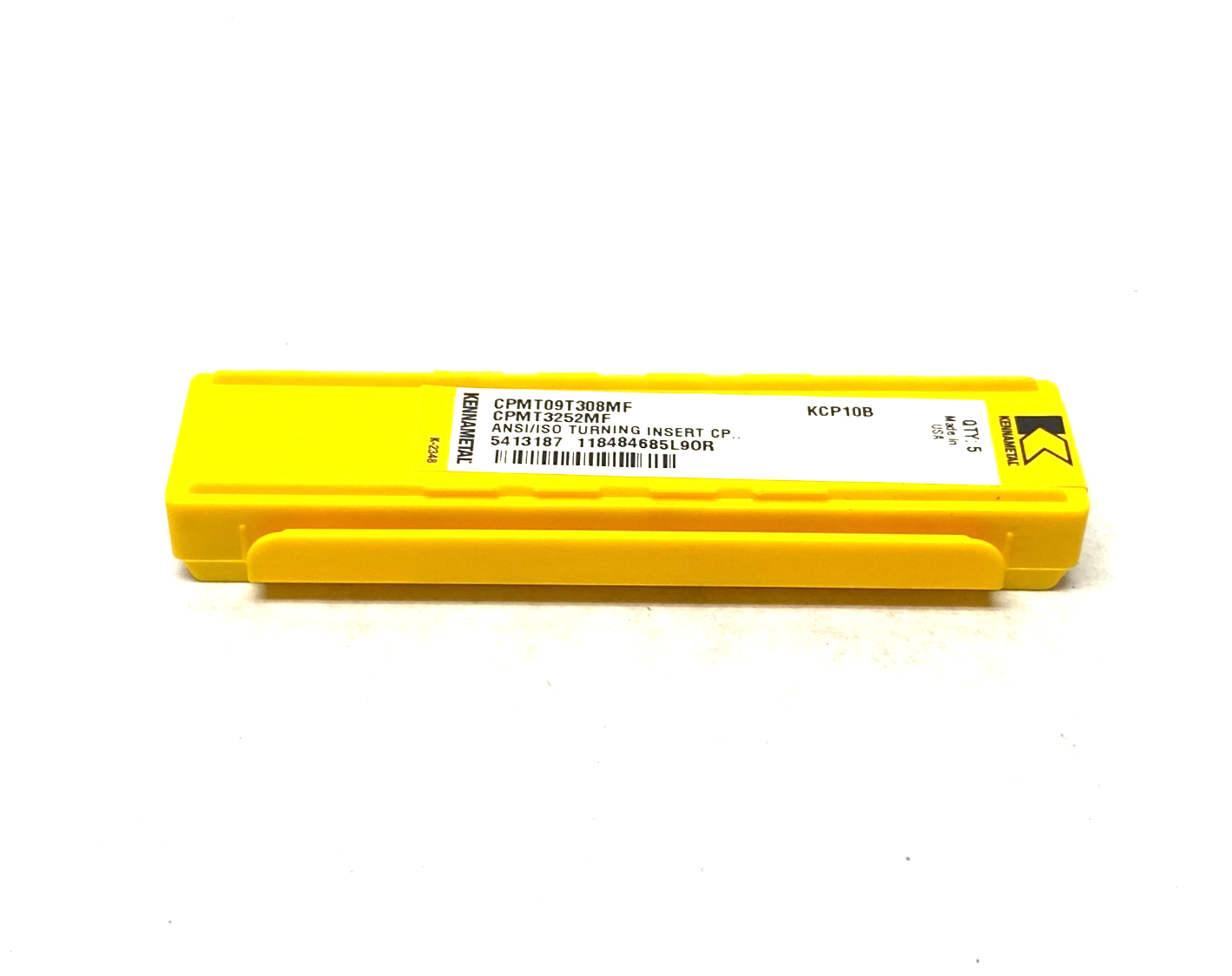 5413187 | Kennametal Screw-On CPMT Inserts Grade KCP10B CPMT09T308MF PKG OF 5 - New - Maverick Industrial Sales