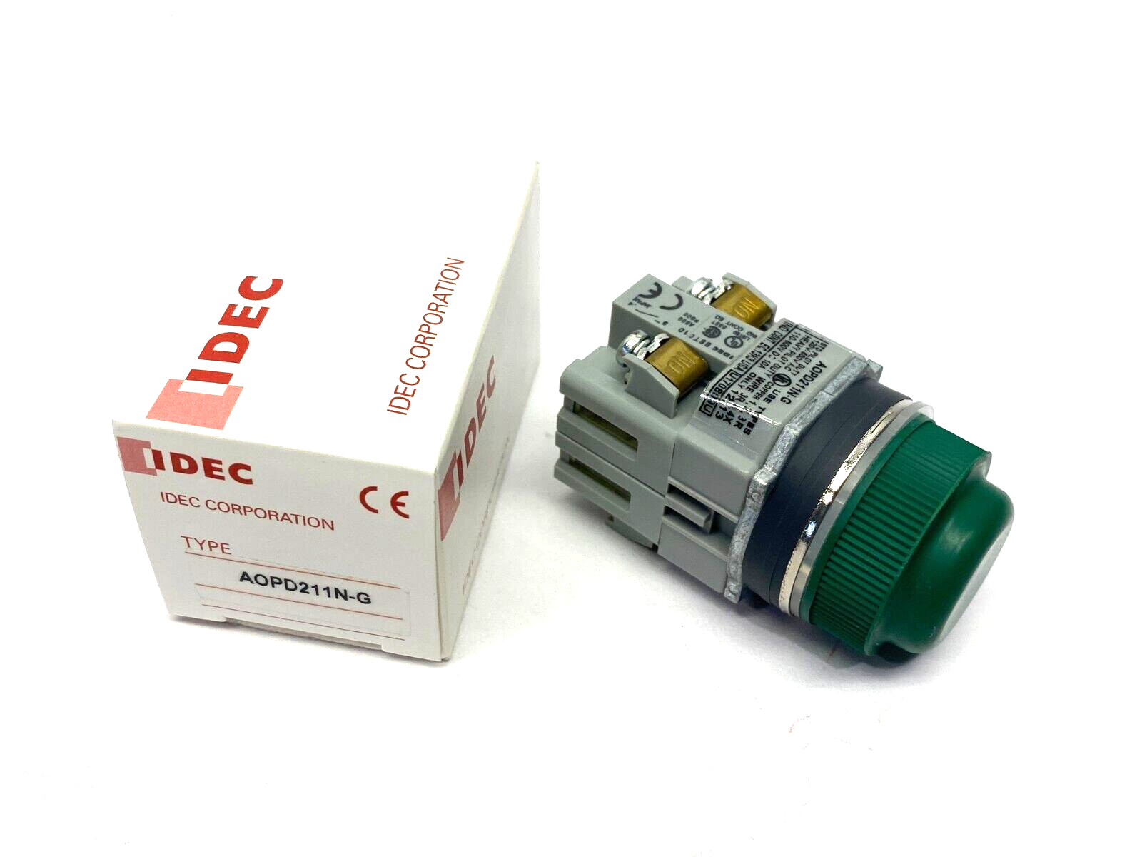 IDEC AOPD211N-G Extended Pushbutton 30mm Green Rubber Head 2-Position - Maverick Industrial Sales