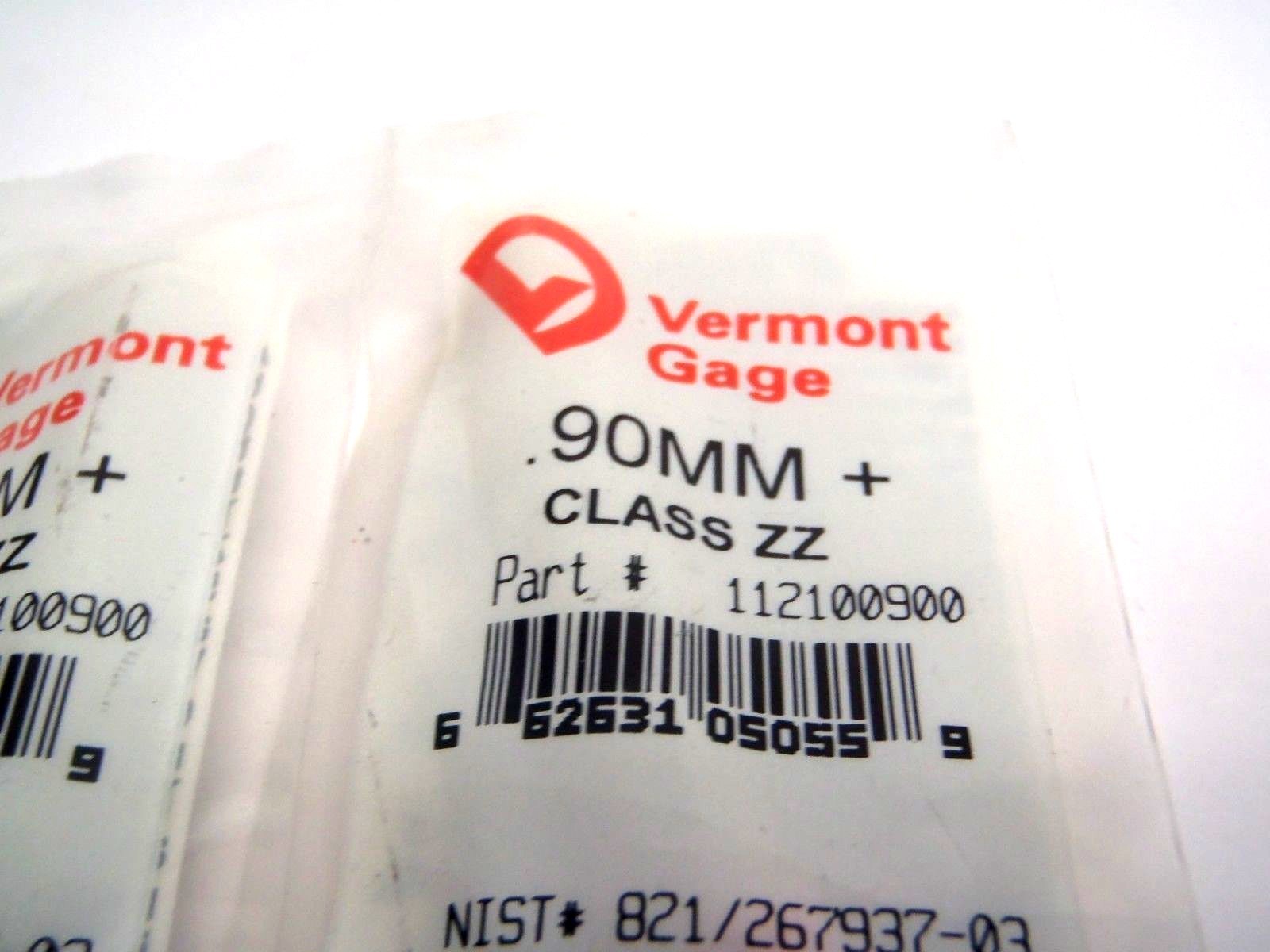 Vermont Gage 112100900 .90MM+ Class ZZ Pin Gage LOT OF 2 - Maverick Industrial Sales
