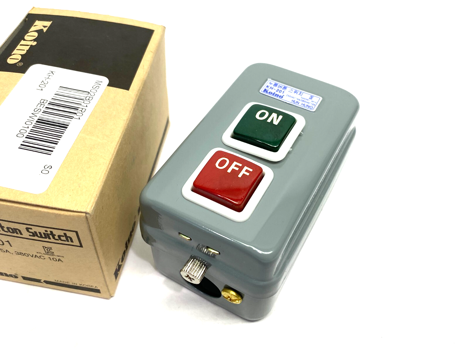 Koino KH-201 Pushbutton Switch Assembly On/Off 250VAC 15A, 380VAC 10A - Maverick Industrial Sales