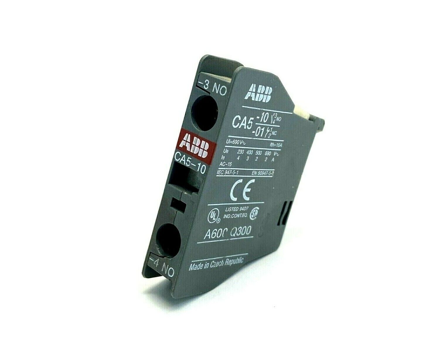 ABB CA5-10 Auxiliary Contact Front Mount Block 1 NO - Maverick Industrial Sales