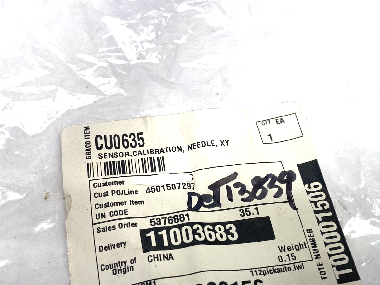 Graco CU0635 Sensor, Calibration, Needles XY For GSD Automated Dispense Platform - Maverick Industrial Sales
