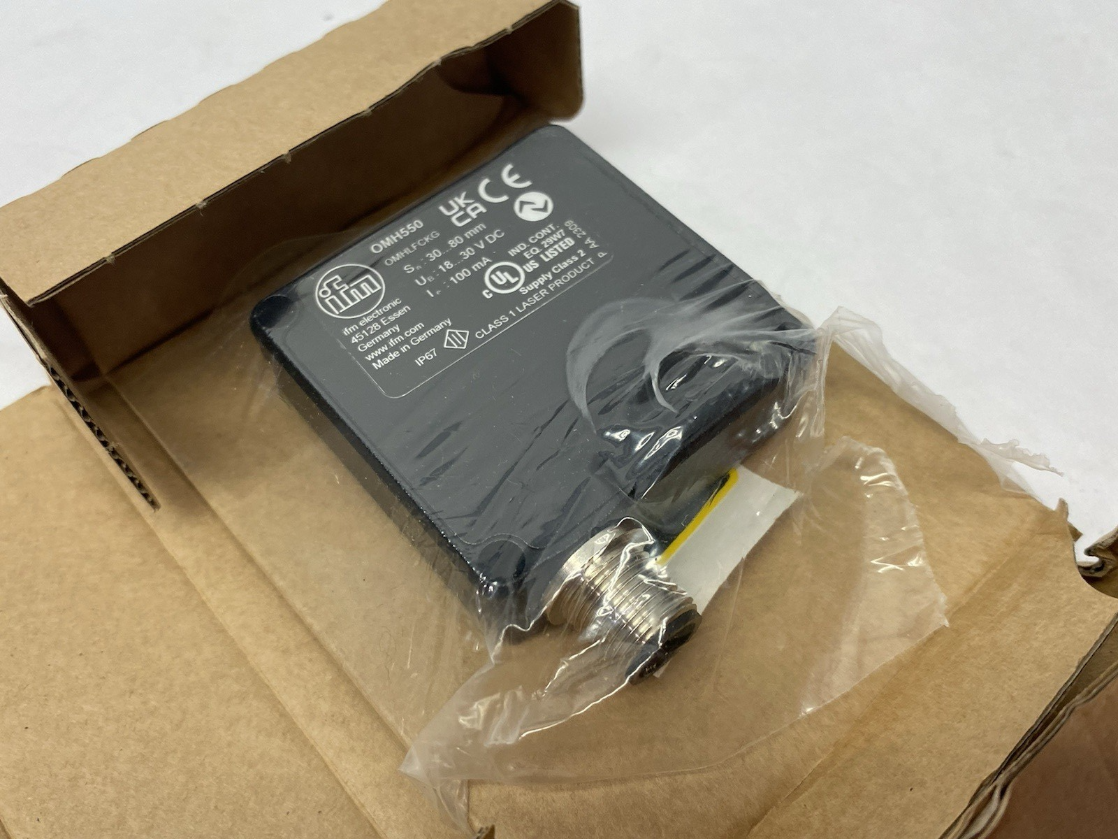 Ifm OMH550 Optical Laser Distance Sensor, Micrometer Range, OMHLFCKG/IO-Link/US - Maverick Industrial Sales