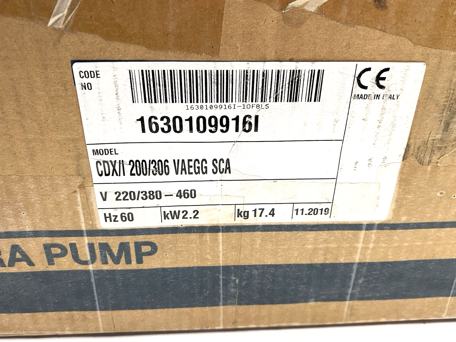 Ebara CDX/I 200/306 VAEGG SCA Stainless Steel Centrifugal Pump 3-Phase 60Hz - Maverick Industrial Sales