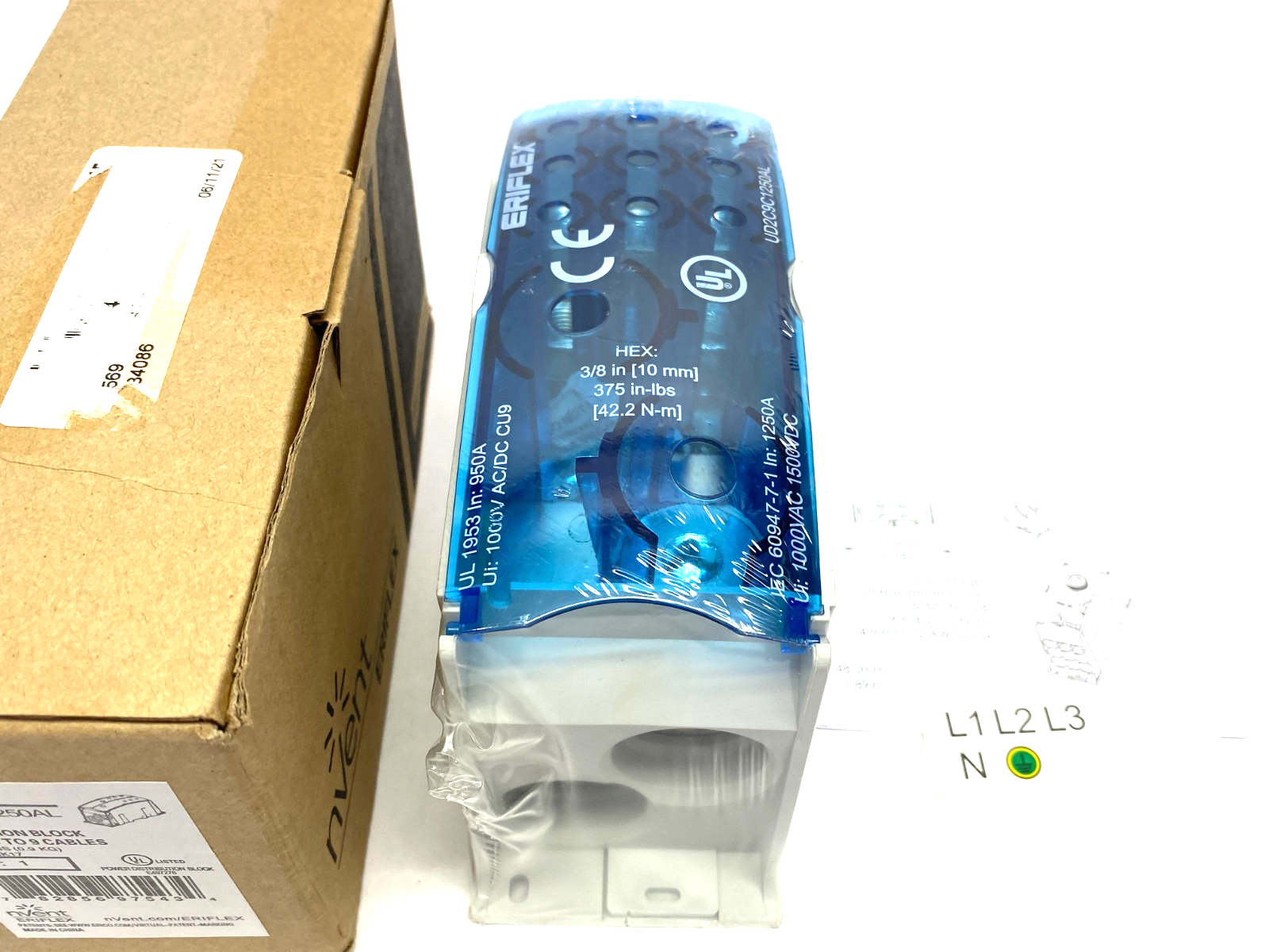 569209 | nVent Eriflex Power Distribution Block 2 Cables to 9 Cables UD2C9C1250AL - New - Maverick Industrial Sales