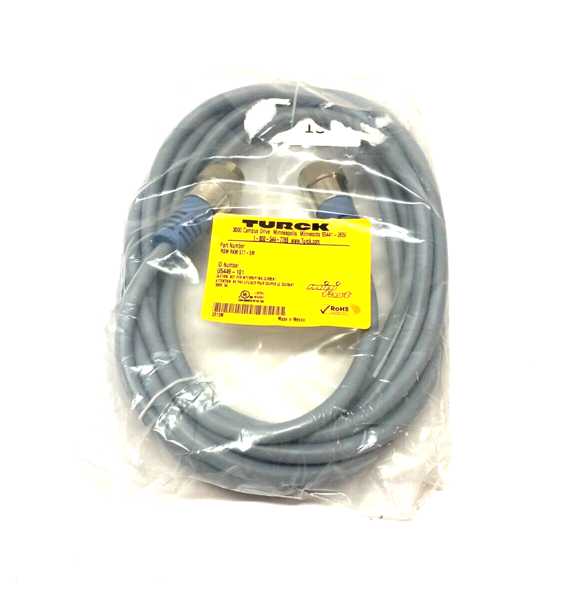 Turck RSM RKM 557-5M Minifast DeviceNet Double Ended Cordset U5449-101 - Maverick Industrial Sales
