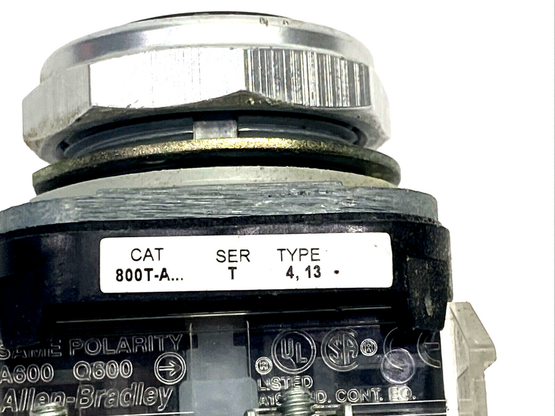 Allen Bradley 800T-A2A Ser. T 30mm Momentary Push Button, Black, 1 N.O. - 1 N.C. - Maverick Industrial Sales