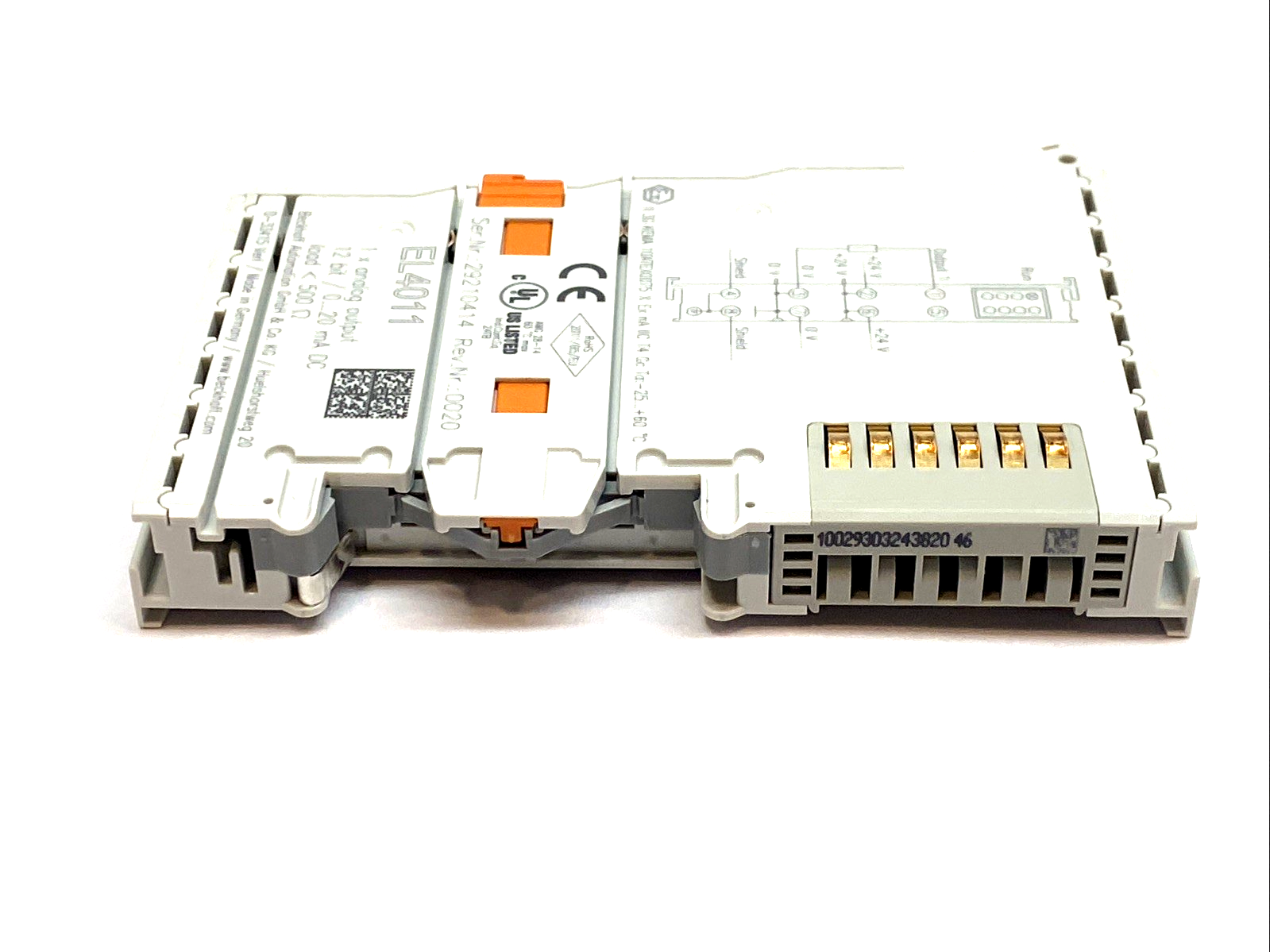 EL4011 | Beckhoff EtherCAT Analog Output Terminal 1-Channel 0-20mA 12Bit - Used - Maverick Industrial Sales