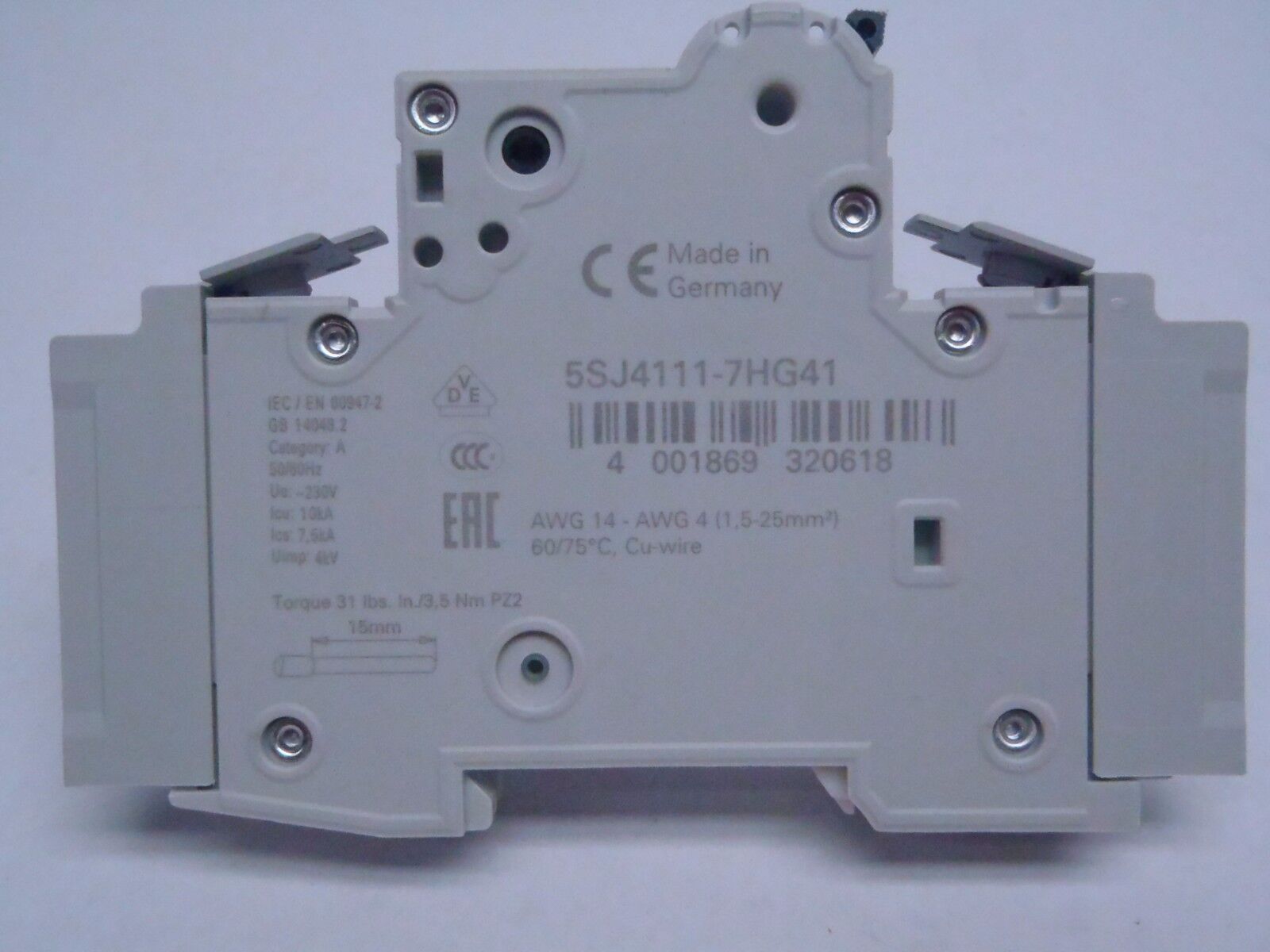 SIEMENS 5SJ4111-7HG41 5SJ4 111-7HG41 MCB UL489 1-POLE 5A C-TRIP TYPE HSJ - Maverick Industrial Sales