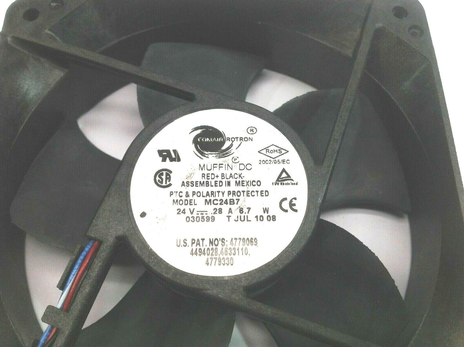 COMAIR ROTRON MC24B7 Muffin DC Red + Black 24V0.28A 6.7W 030599 Cooling Fan - Maverick Industrial Sales