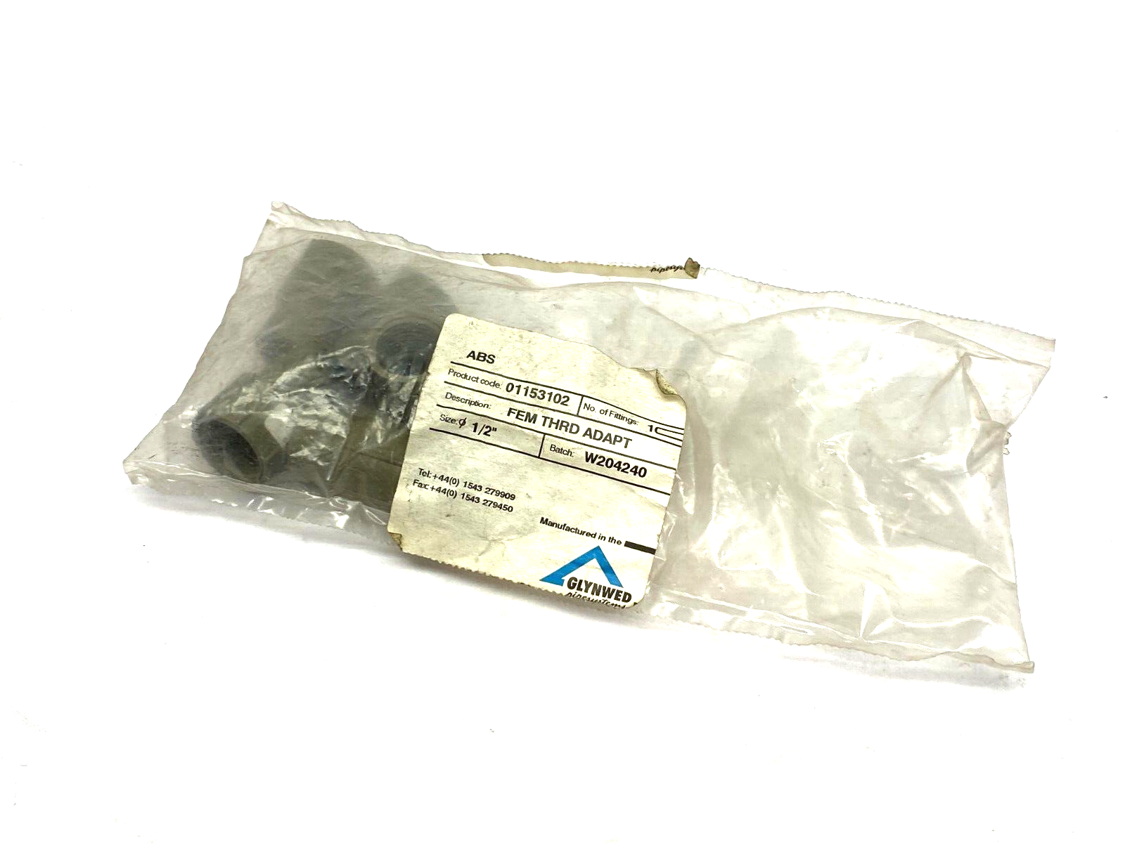 ABS Durapipe 01153102 Threaded Female Adapter Fitting 1/2" Class D PKG OF 6 - Maverick Industrial Sales