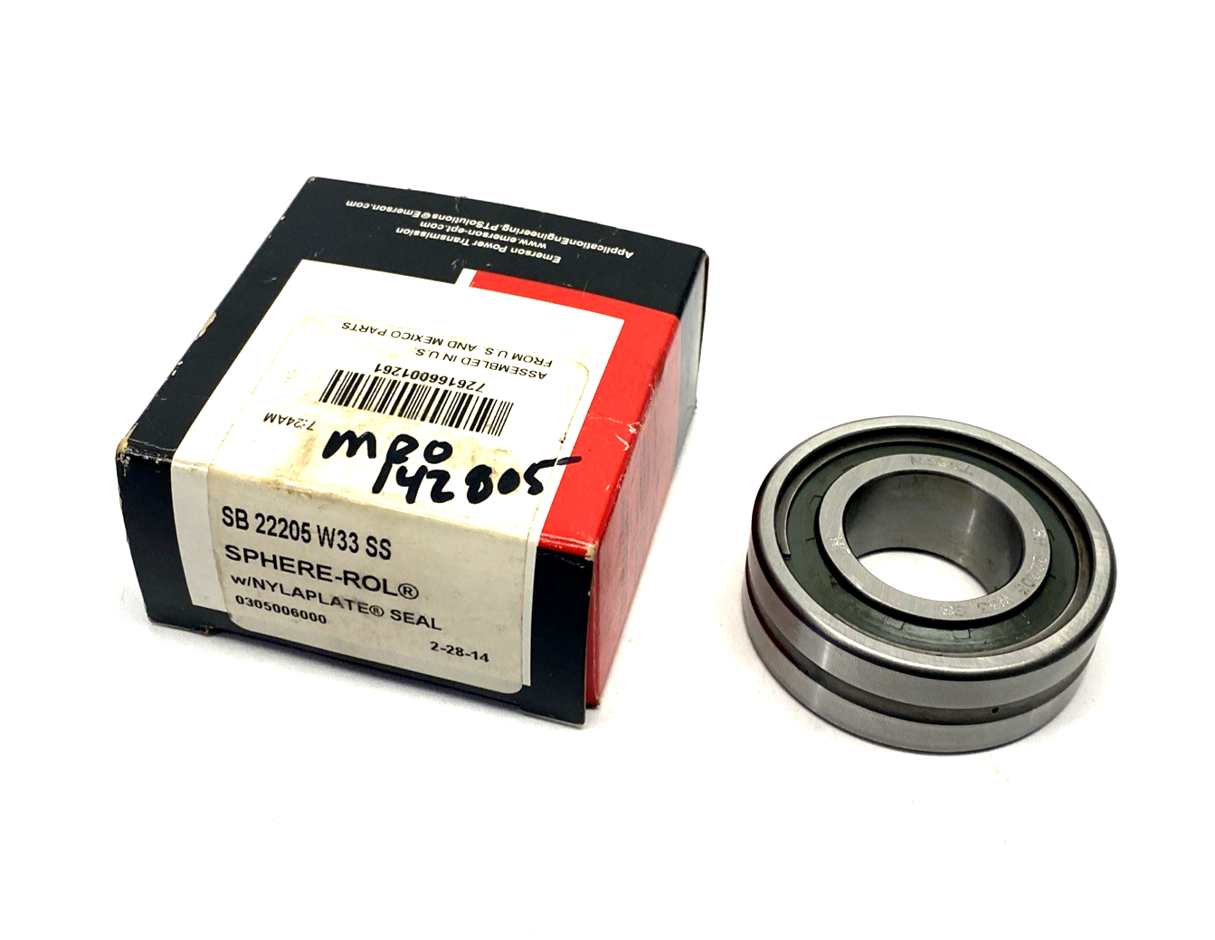 SB 22205 W33 SS | McGill SPHERE-ROL Spherical Roller Bearing 20 mm ID 52 mm OD - New – Open box - Maverick Industrial Sales