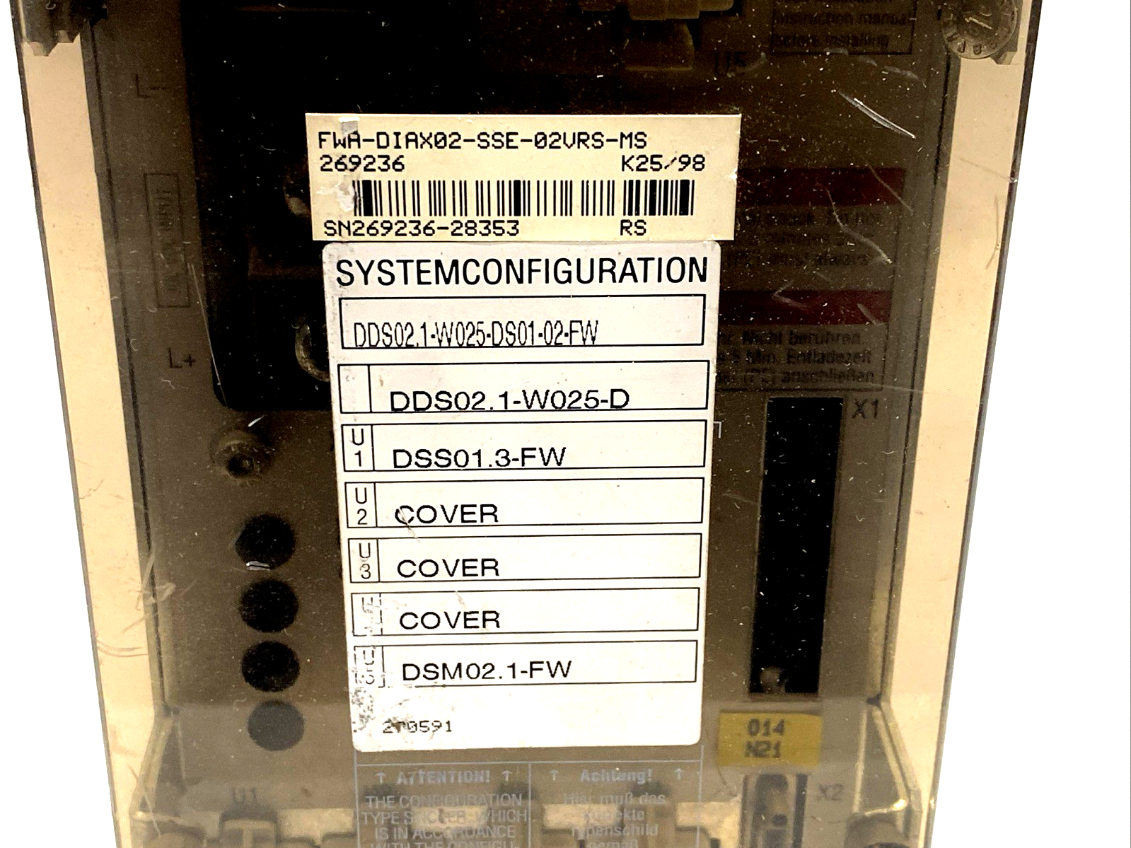 Indramat DDS02.1-W025-DS01-02-FW Digital AC Servo Controller DDS02.1-W025-D - Maverick Industrial Sales