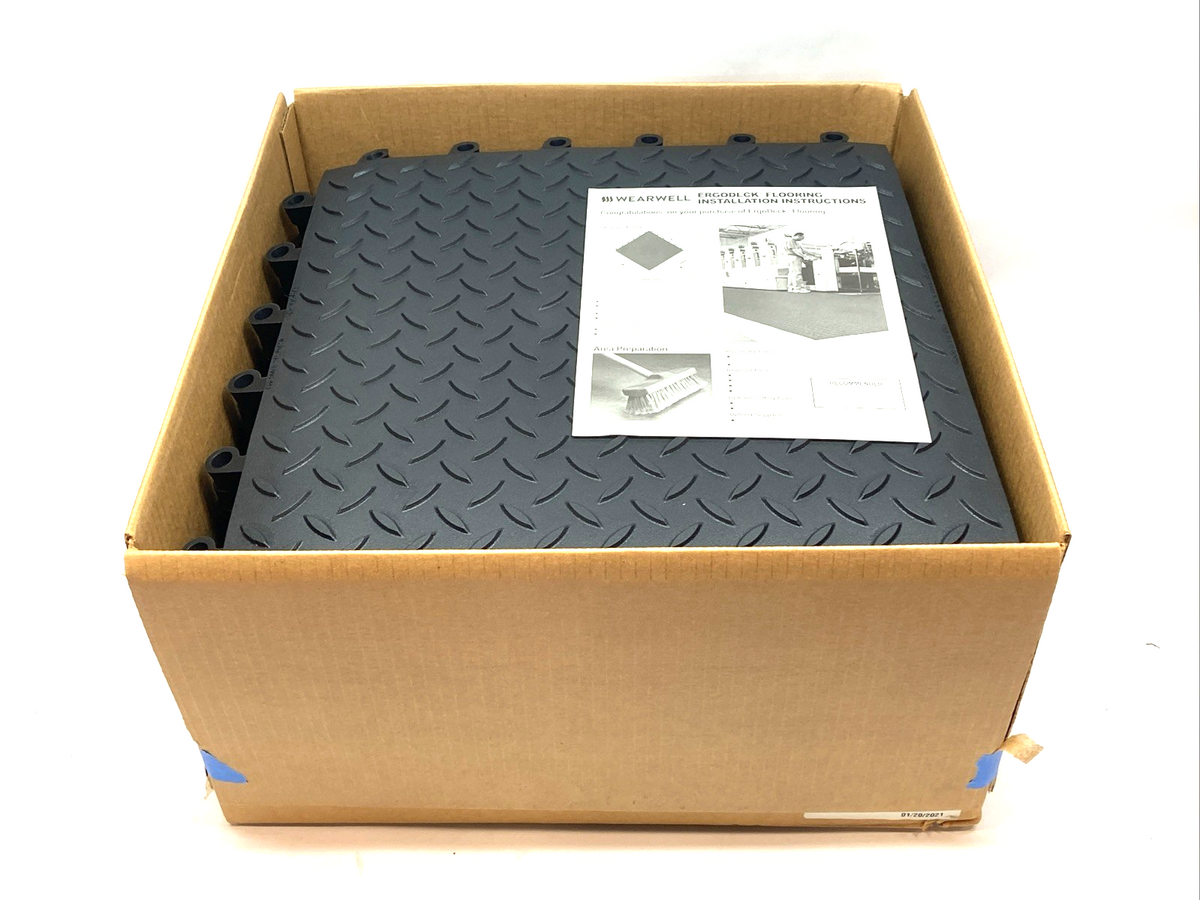 Wearwell 599.78x18x18BK-CS10 ErgoDeck Max Diamond Plate 7/8x18x18 LOT OF 10 - Maverick Industrial Sales