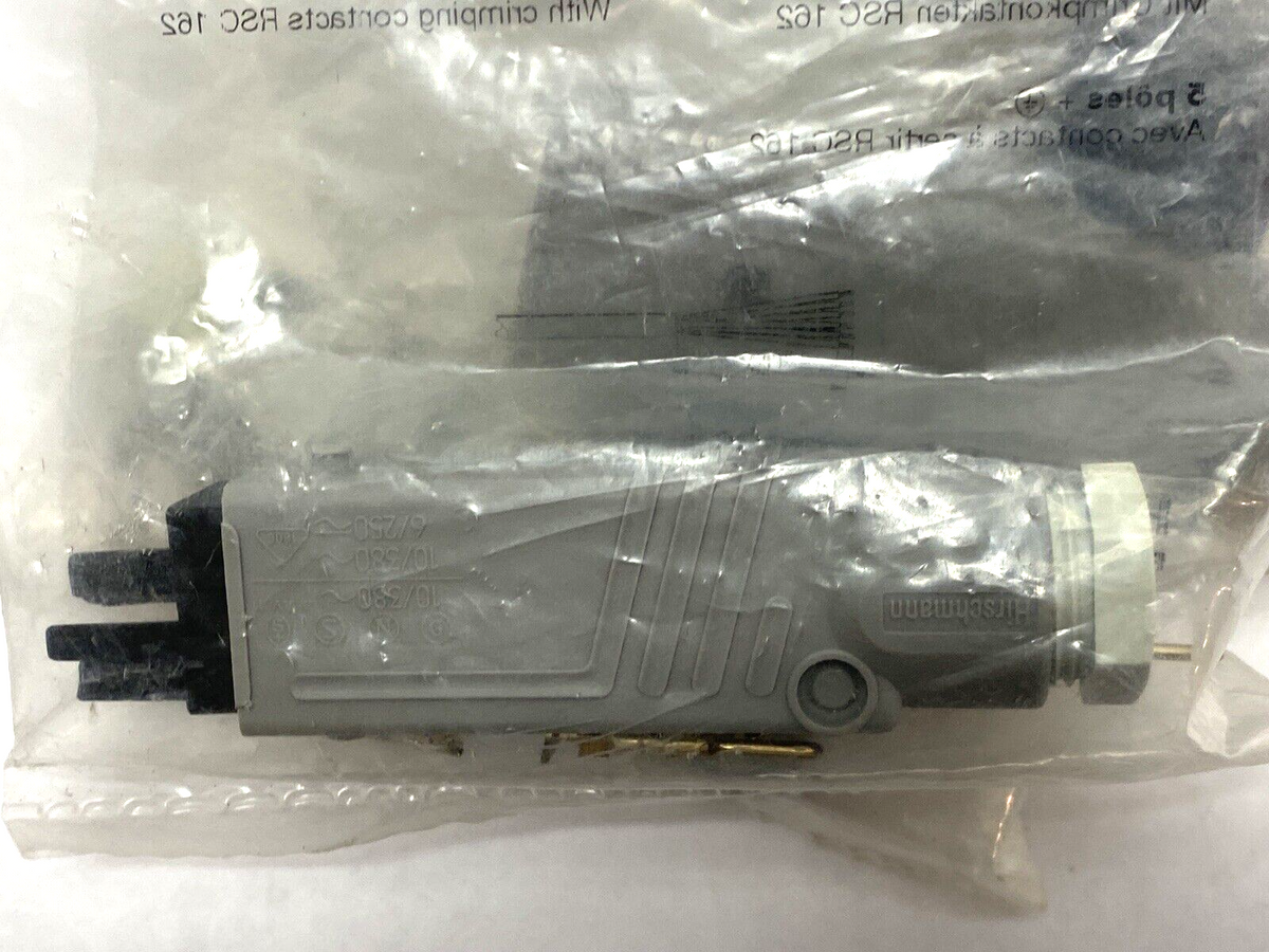 Hirschmann 931692‑106 Leitungsstecker STAS 5 Cable Plug LOT OF 6 - Maverick Industrial Sales