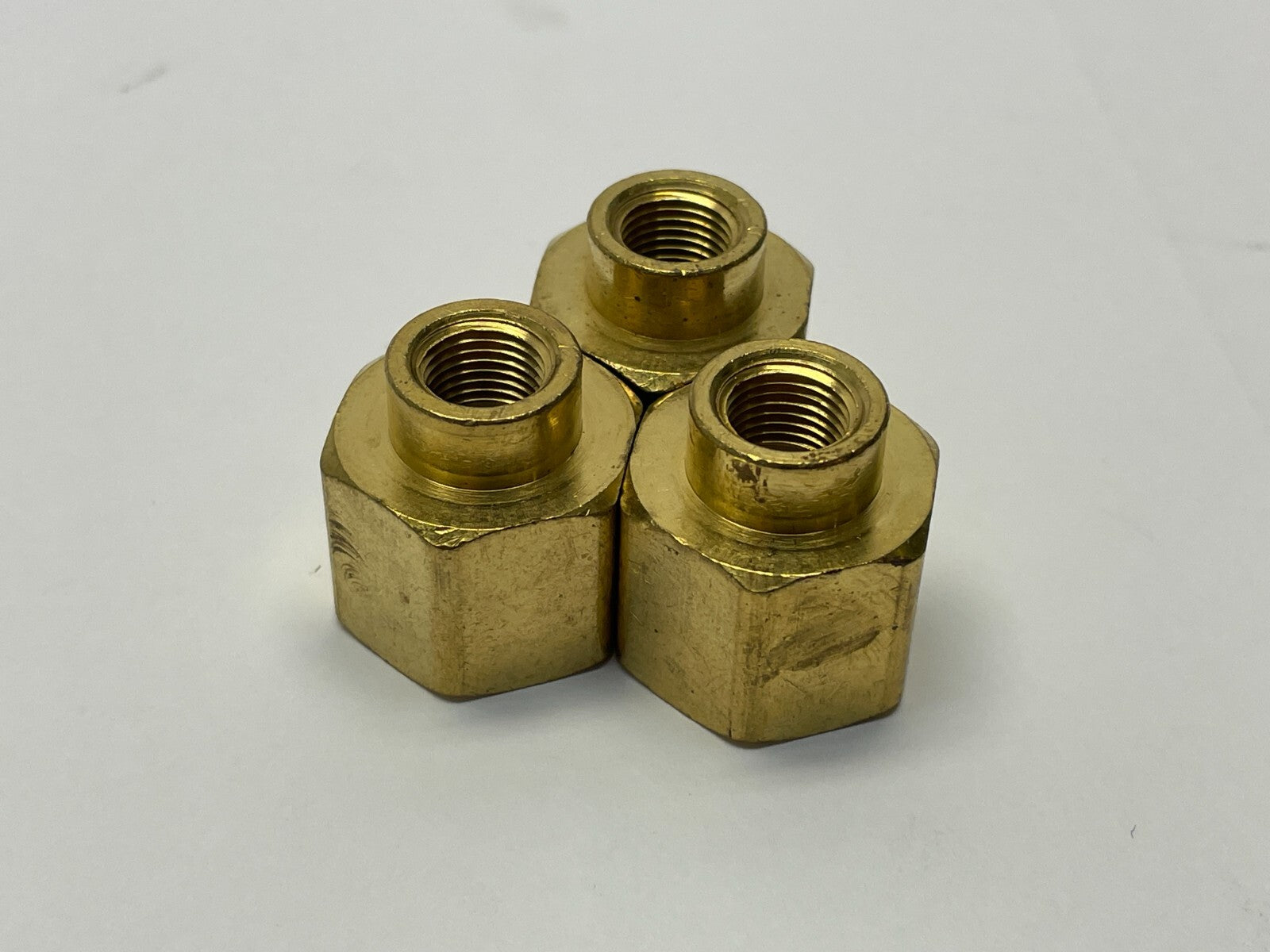 Brass 3/8" to 1/8" Pipe Reducer Female Coupling LOT OF 3 - Maverick Industrial Sales