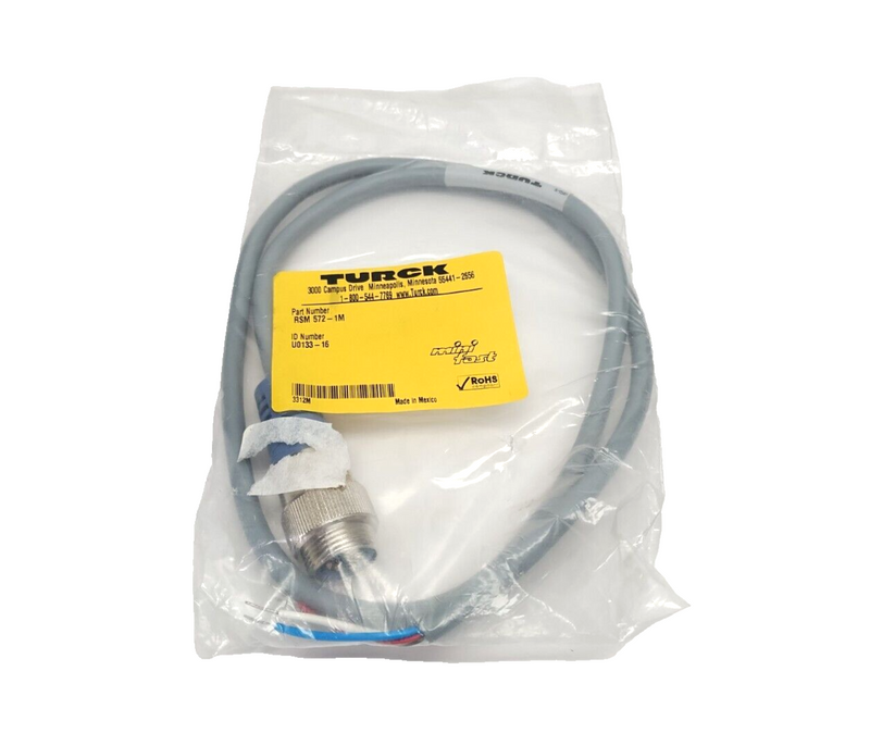 Turck RSM 572-1M DeviceNet Cordset 7/8" Male 5-Pin Minifast To Leads 1m U0133-16 - Maverick Industrial Sales