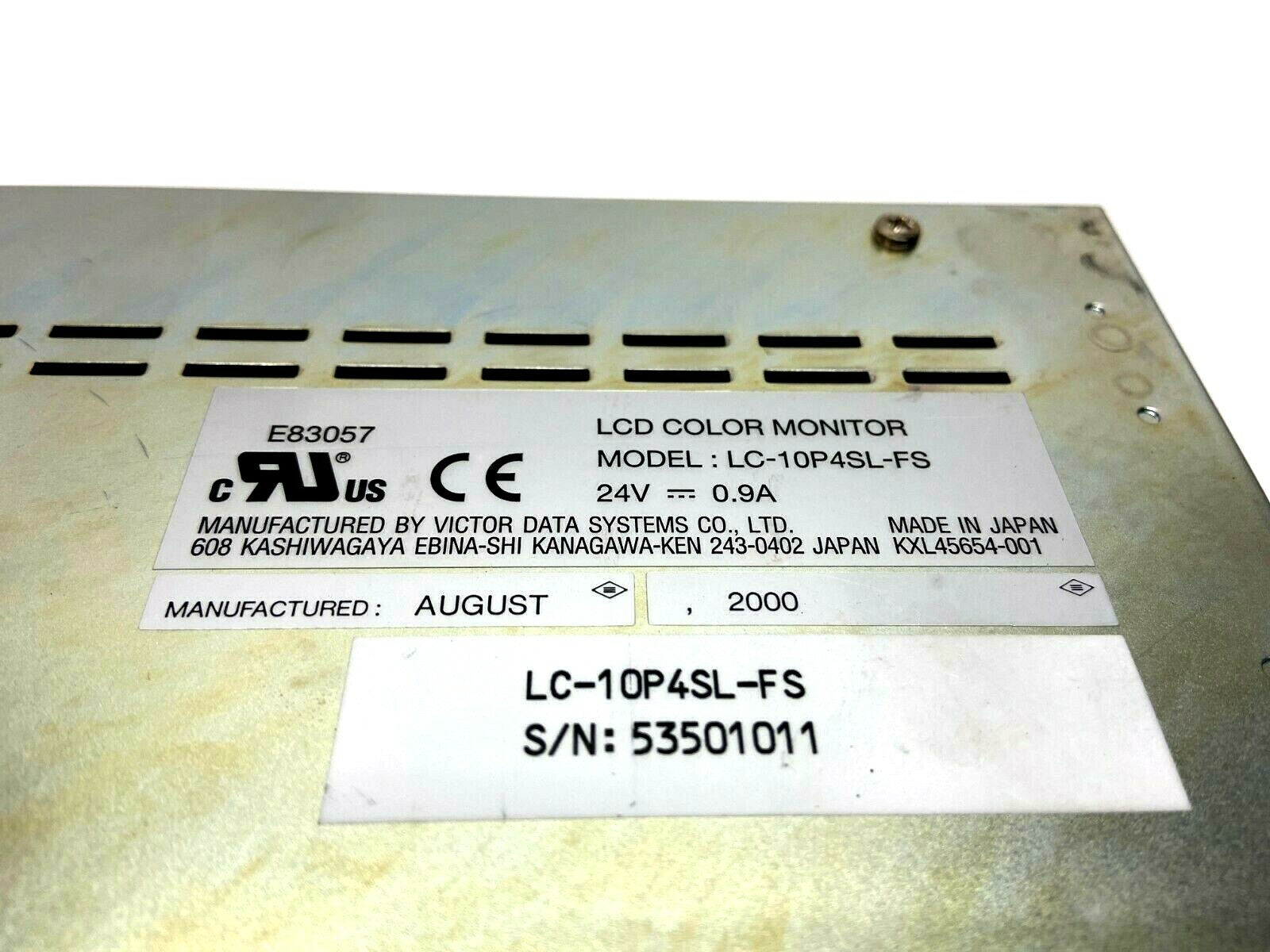 Victor Data Systems LC-10P4SL-FS LCD Color Monitor - For parts or not working - Maverick Industrial Sales