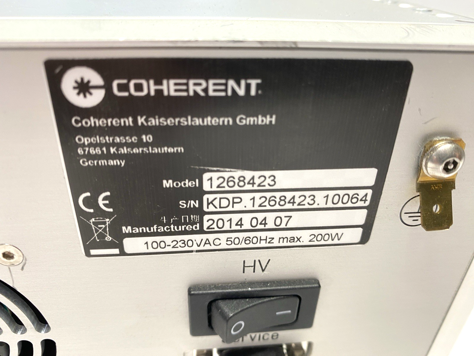 Coherent Kaiserslautern 1268423 GmbH HV Laser Power Supply EOM Model - Maverick Industrial Sales