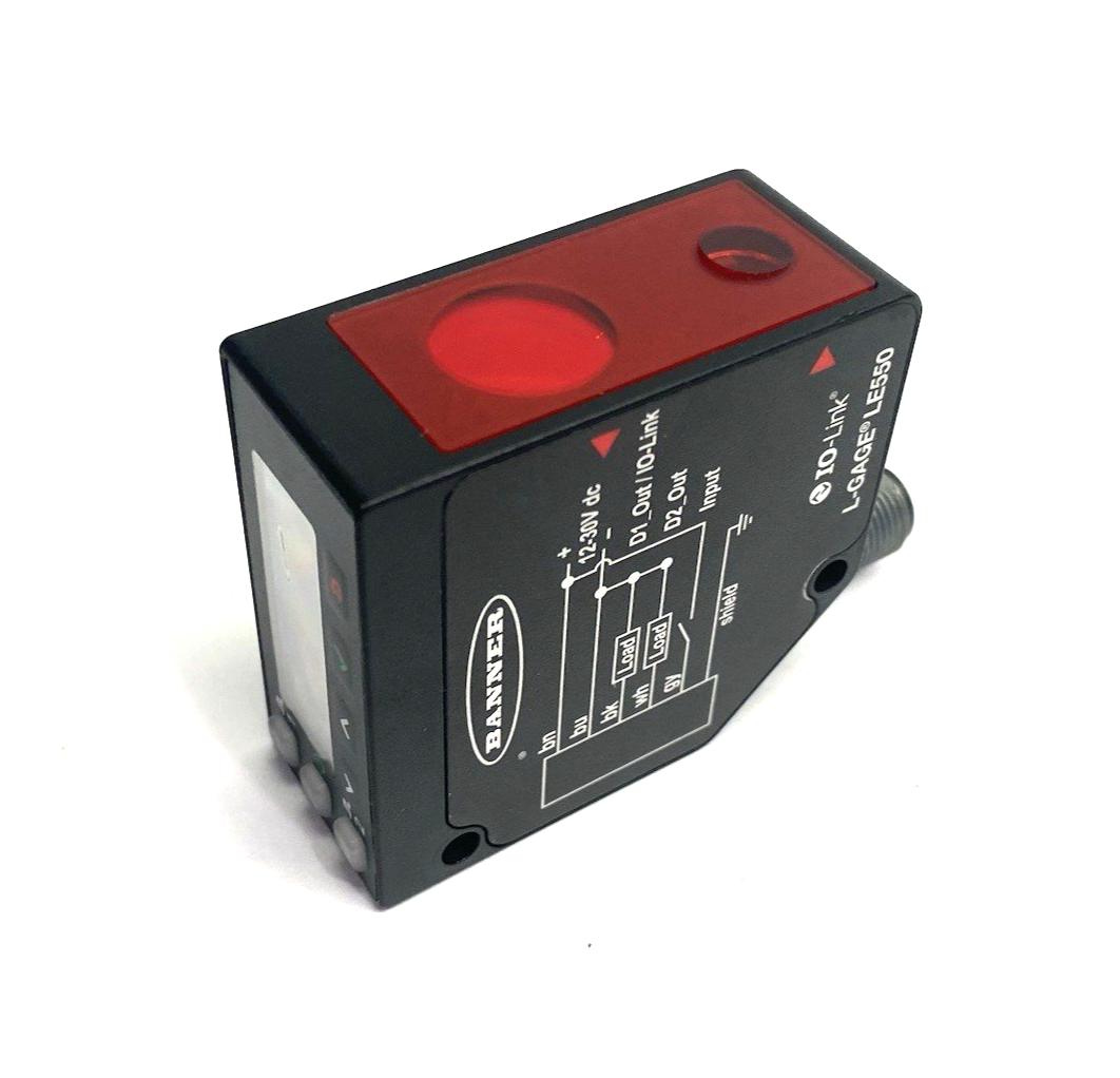 LE550KQ | Banner IO-Link Laser Displacement Sensor; Range: 100-1000 mm 97761 - Used - Maverick Industrial Sales
