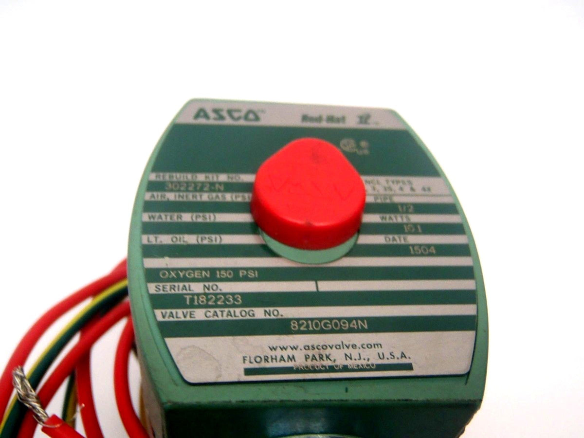 Asco 8210G094N Red Hat II 2-Way Solenoid Valve 120VAC 5/8" Orifice 1/2" NPT - Maverick Industrial Sales