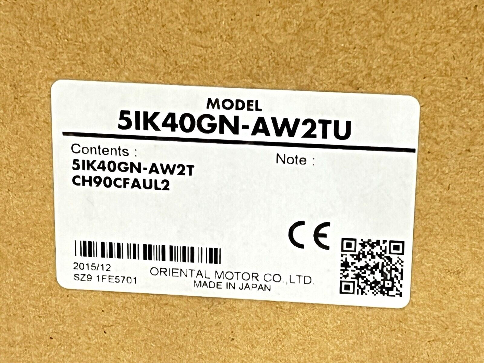 5IK40GN-AW2TU | Oriental Motor Induction Motor 1500RPM - New - Maverick Industrial Sales