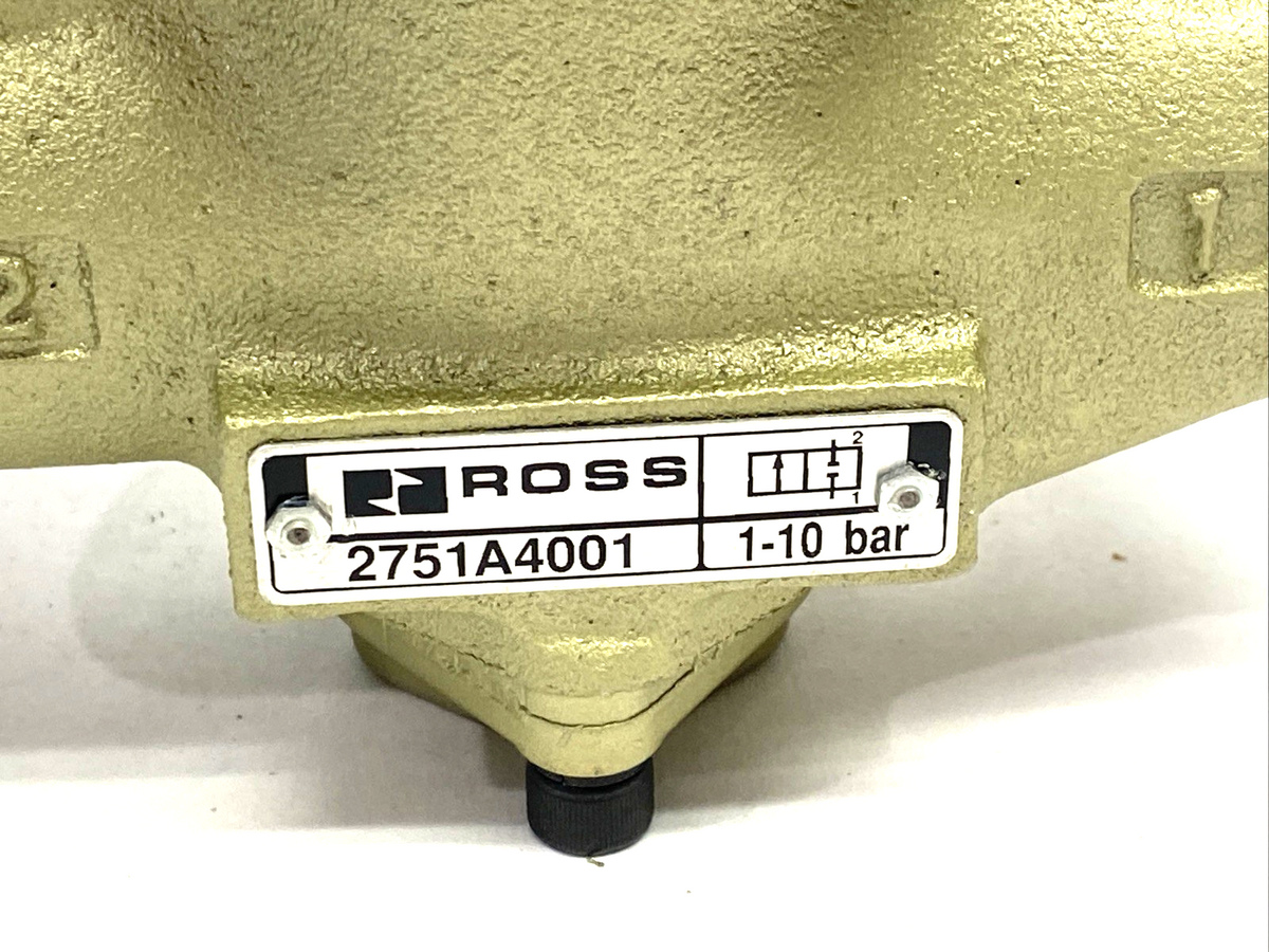 ROSS 2751A4001 Directional Control Inline Poppet Valve 2/2 Single Pilot 1/2" NPT - Maverick Industrial Sales