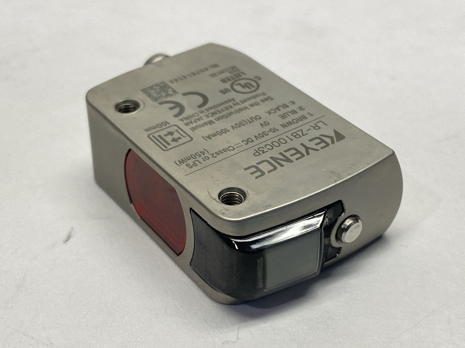 LR-ZB100C3P | Keyence Self-Contained CMOS Laser Sensor Rectangular w/ M8 Connector - Used - Maverick Industrial Sales