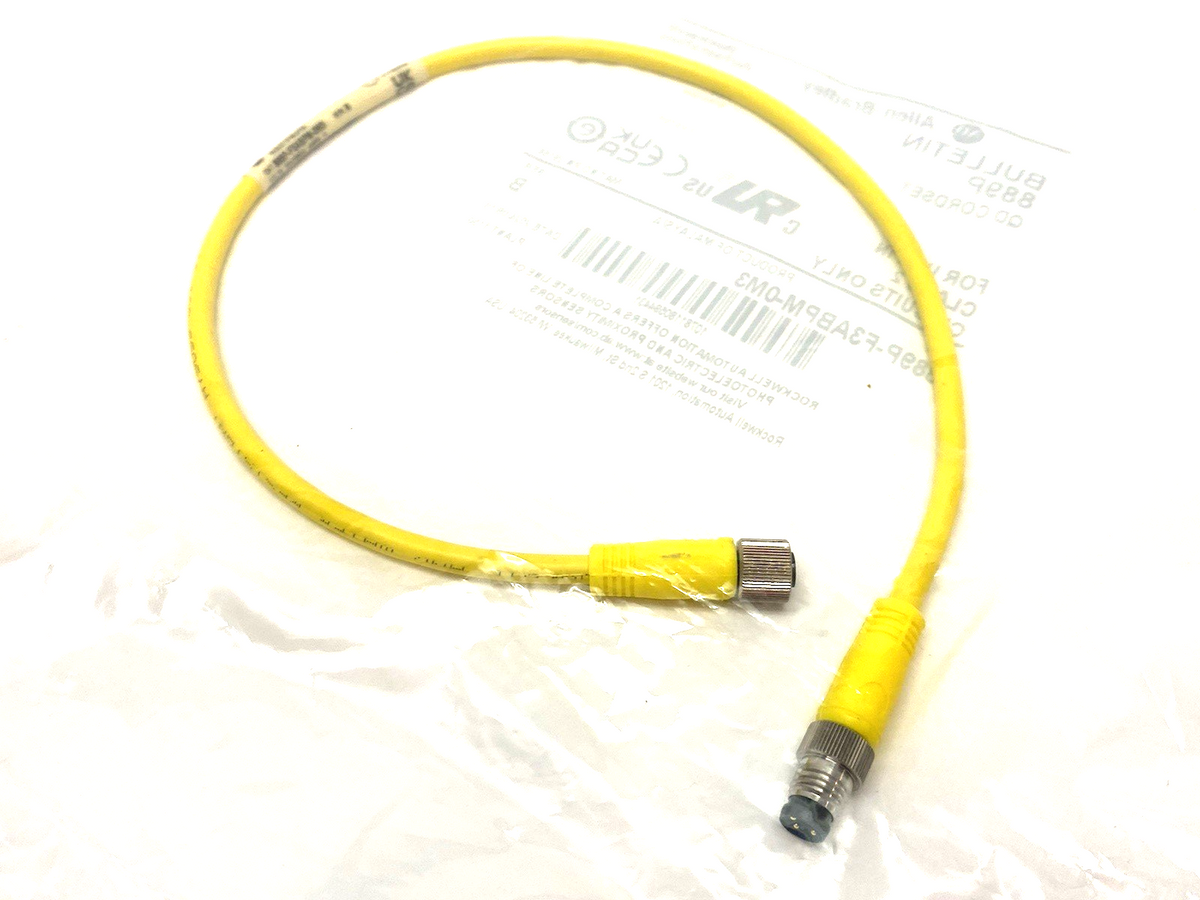 Allen Bradley 889P-F3ABPM-0M3 Ser. B Double Ended Pico Connection Cable 3-Pin - Maverick Industrial Sales