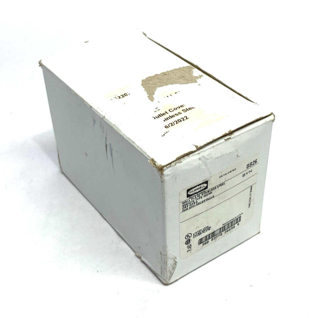 Hubbell SS26 Metallic Plate, 1-Gang GFCI Stainless Steel PKG OF 9 - Maverick Industrial Sales