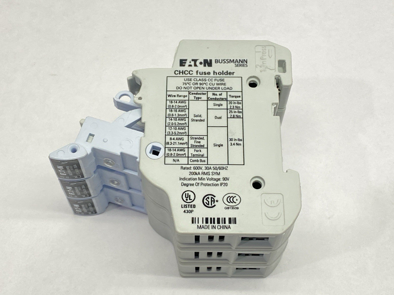 CHCC3DIU | Eaton Bussmann Fuse Holder 3-Pole 30A 600V - Used - Maverick Industrial Sales