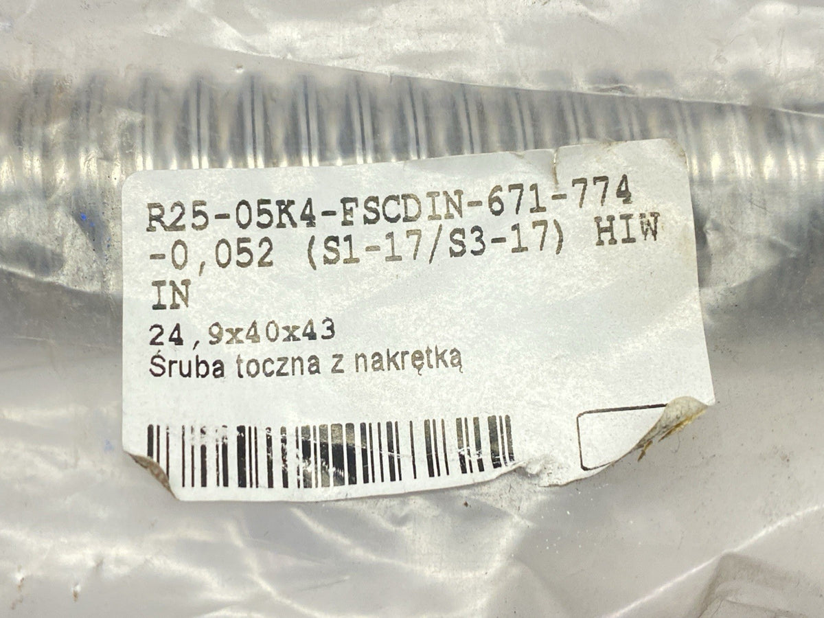 R25-05K4-FSCDIN-671-774-0,052 (S1-17/S3-17) | HIWIN Ball Screw With Flange Nut - New - Maverick Industrial Sales