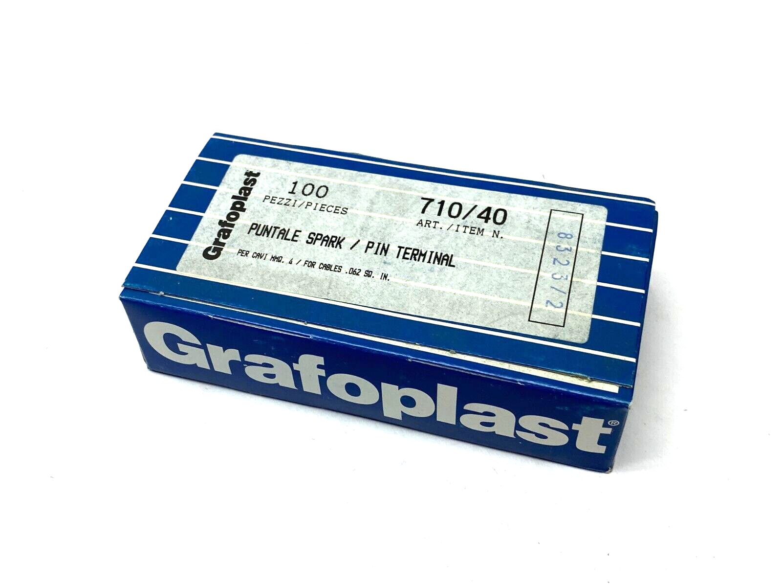 Grafoplast 710/40 12mm Spark Crimp-On Pins for Cable O.D. 4mm BOX OF 100 - Maverick Industrial Sales