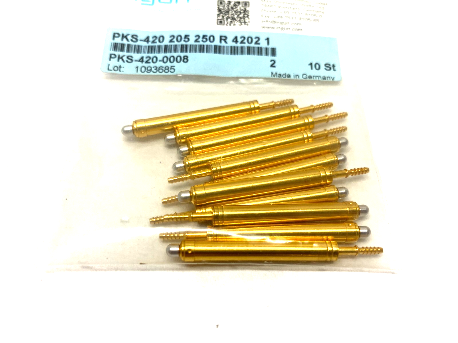 Ingun PKS-420 205 250 R 4202 1 Pneumatic Test Probe PKS-420-0008, PKG OF 11 - Maverick Industrial Sales