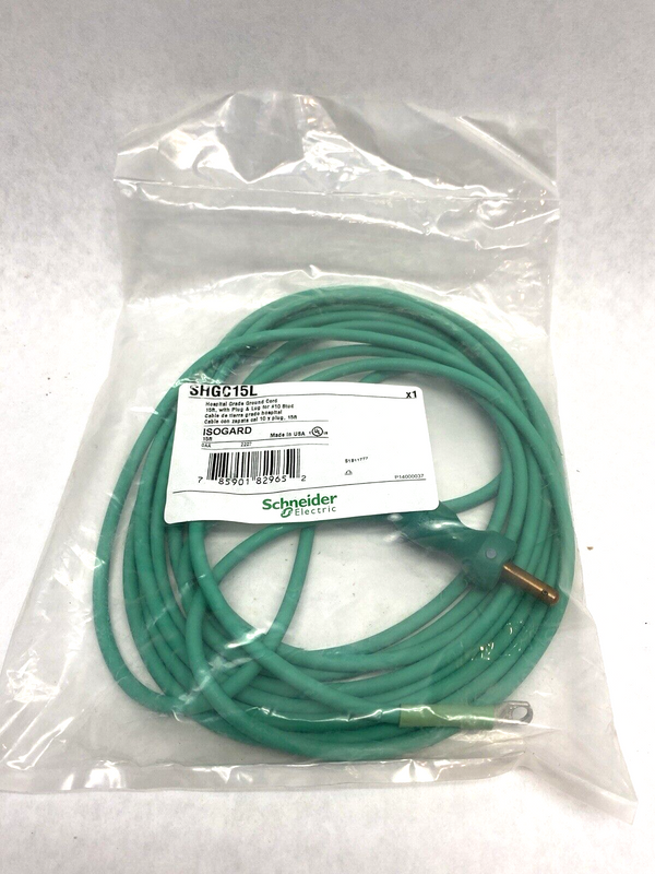 Schneider Electric SHGC15L ISOGARD Hospital Grade Ground Cord 15ft 785901829652 - Maverick Industrial Sales