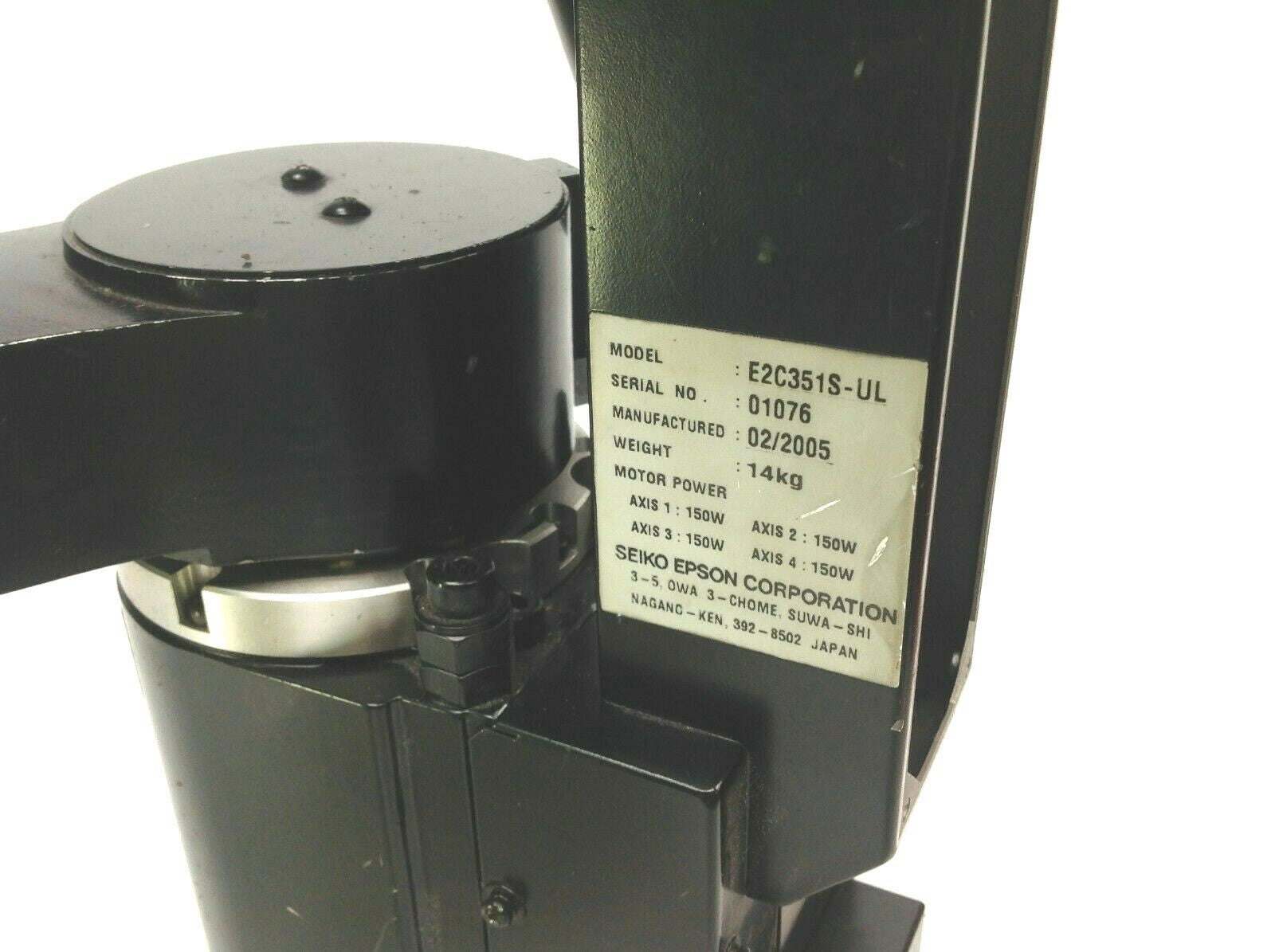 Seiko Epson E2C351S-UL 4 Axis Robotic Arm 01076 Manipulator 02/2005 - Maverick Industrial Sales