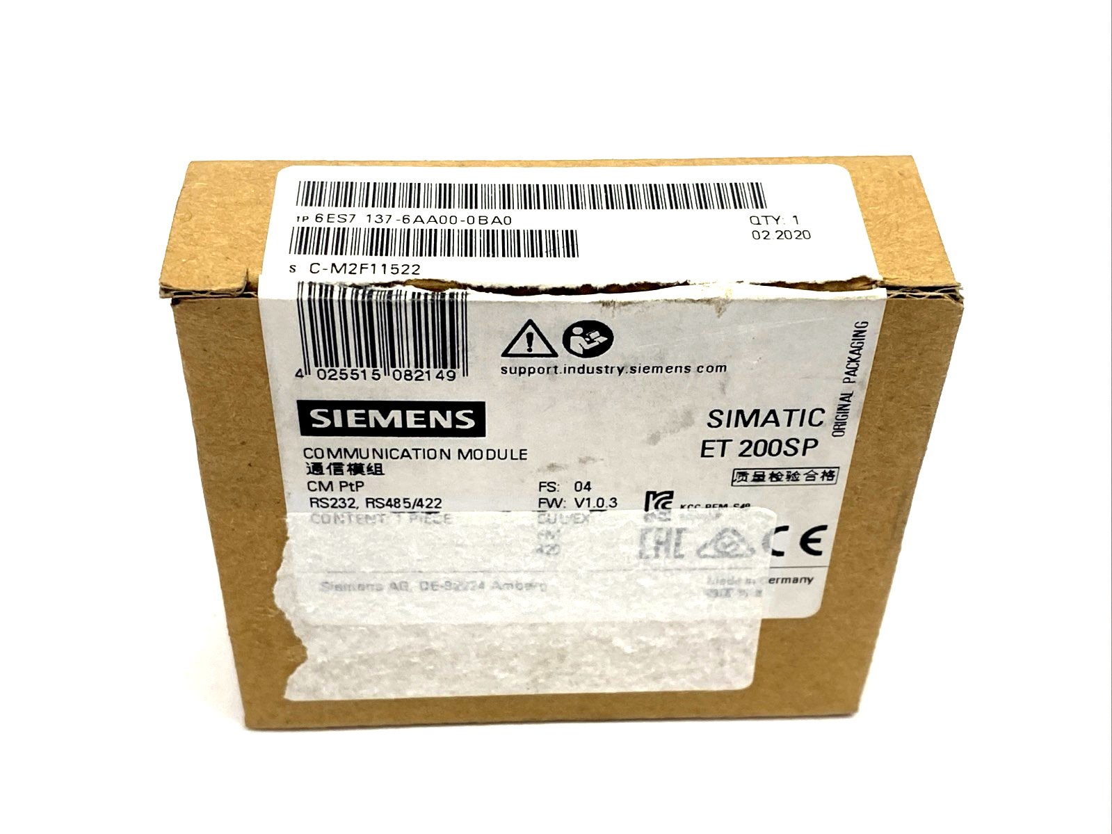 Siemens 6ES7 137-6AA00-0BA0 Communications Module RS232, RS485/422 - Maverick Industrial Sales