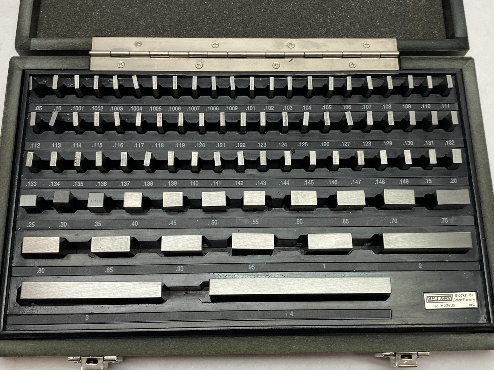 H02688 | ProCheck Rectangular Gage Block Set, Economy Grade 0.05 to 4 SET OF 81 - Used - Maverick Industrial Sales