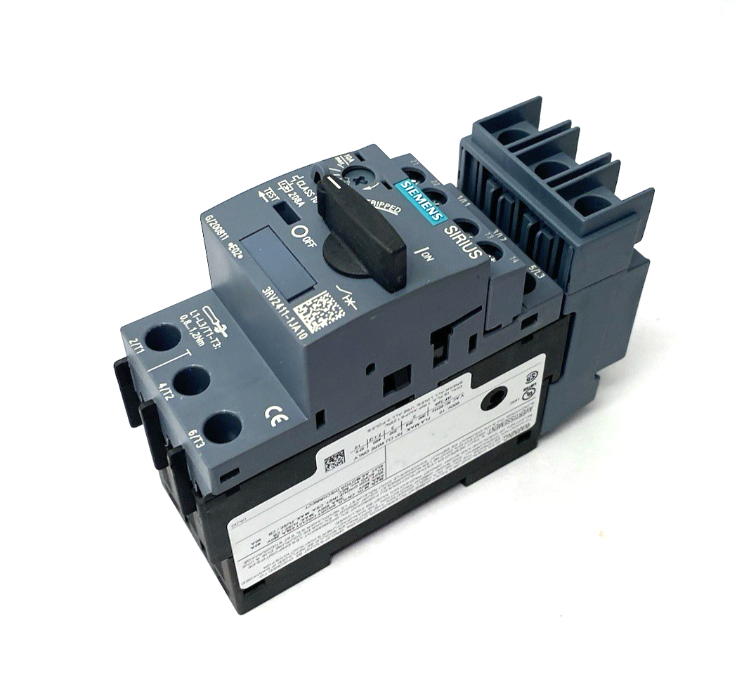 Siemens 3RV2411-1JA10 SIRIUS Circuit breaker size S00 for transformer protection - Maverick Industrial Sales