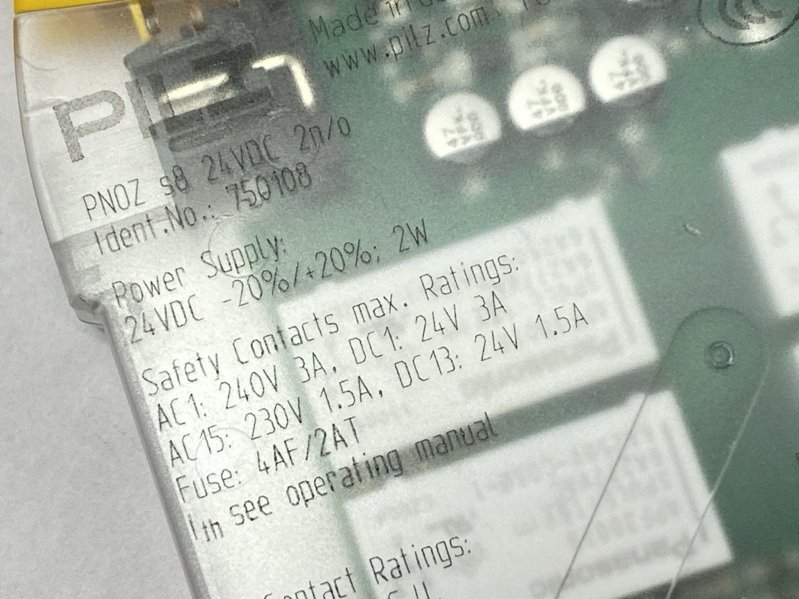 PNOZ s8 24VDC 2 n/o | Pilz PNOZsigma Contact Expansion 750108 MISSING TERMINALS - Used - Maverick Industrial Sales