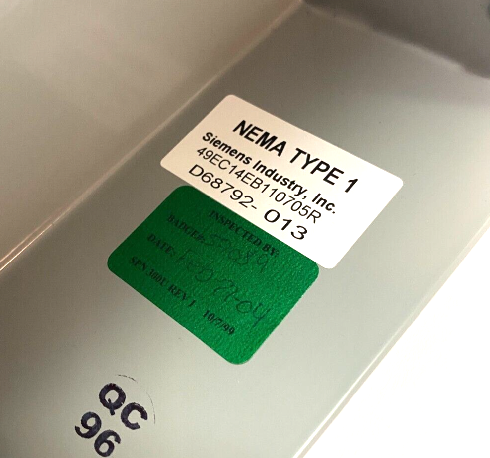 Siemens 49EC14EB110705R Heavy Duty Non-Combination Enclosure - Maverick Industrial Sales